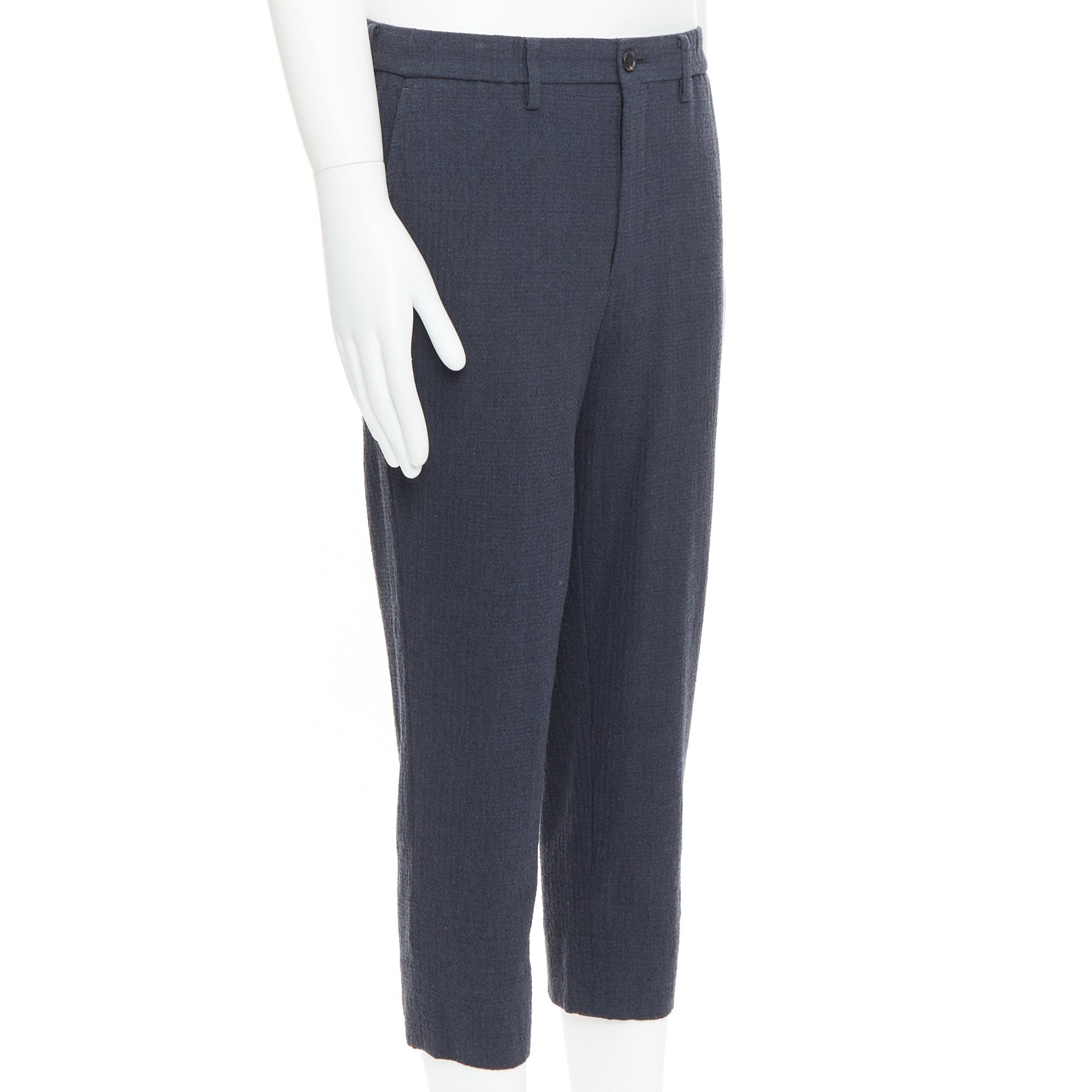 Issey Miyake ISSEY MIYAKE MEN grey 100% wool textured cropped pants JP1 S Size US 28 / EU 44 - 3 Thumbnail
