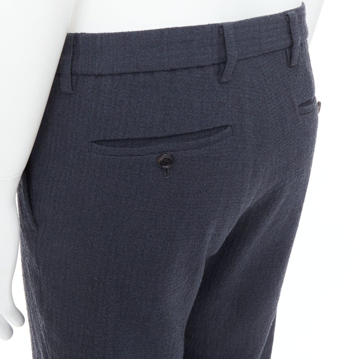 Issey Miyake ISSEY MIYAKE MEN grey 100% wool textured cropped pants JP1 S Size US 28 / EU 44 - 2 Thumbnail