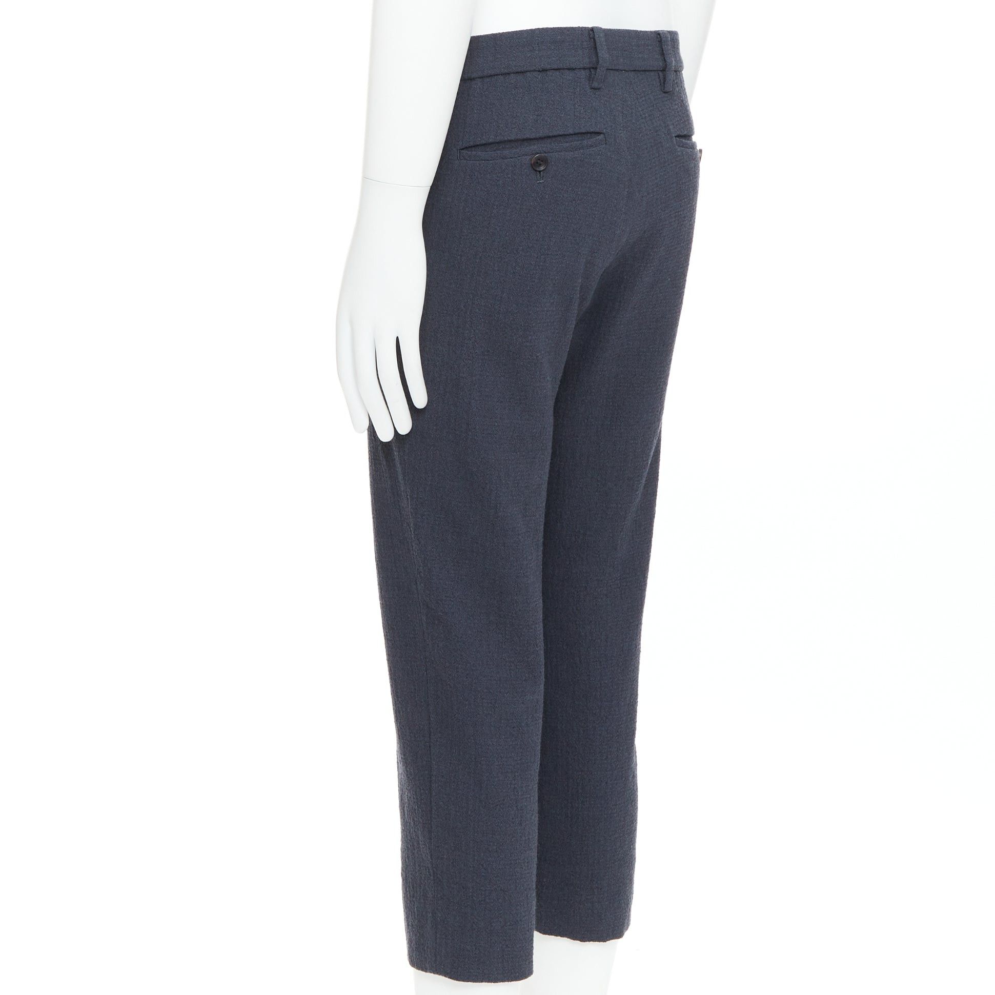 Issey Miyake ISSEY MIYAKE MEN grey 100% wool textured cropped pants JP1 S Size US 28 / EU 44 - 6 Thumbnail