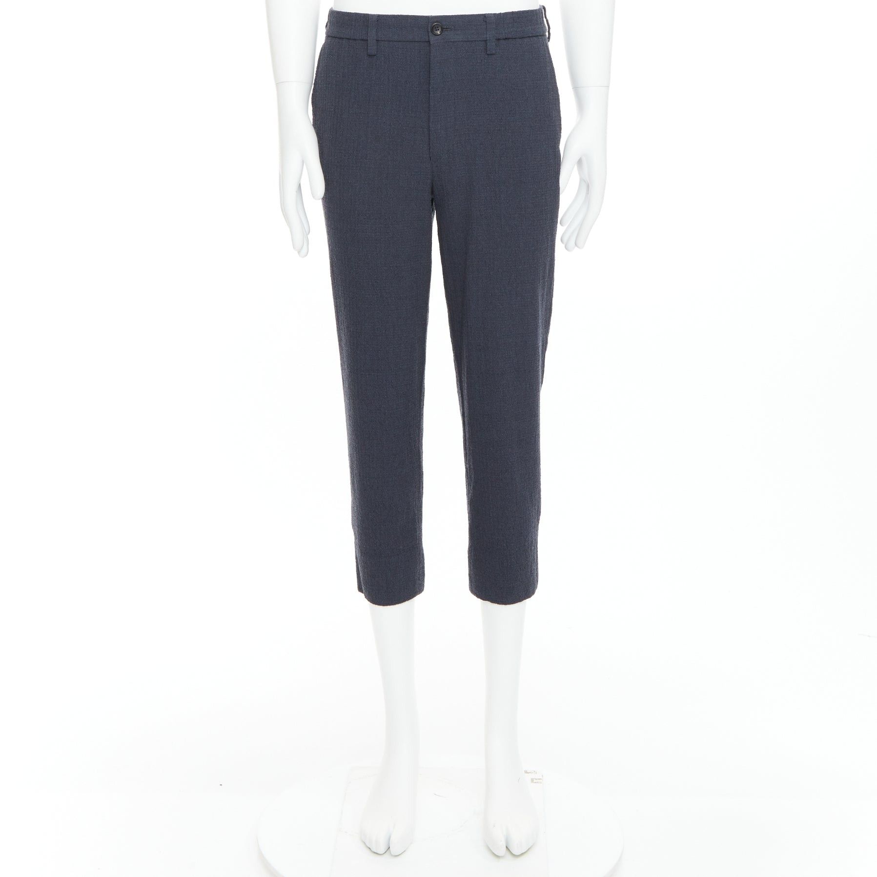 Issey Miyake ISSEY MIYAKE MEN grey 100% wool textured cropped pants JP1 S Size US 28 / EU 44 - 9 Thumbnail