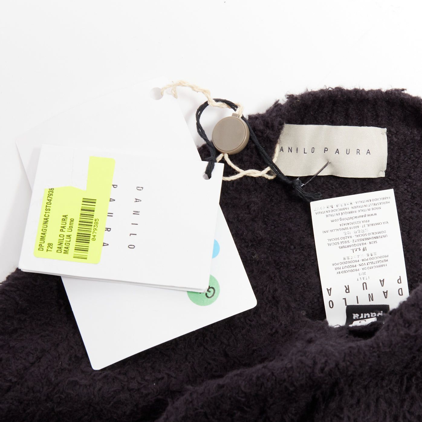 Other DANILO PAURA 2020 Errol black shaggy cotton pullover sweater S Size US S / EU 44-46 / 1 - 8 Thumbnail