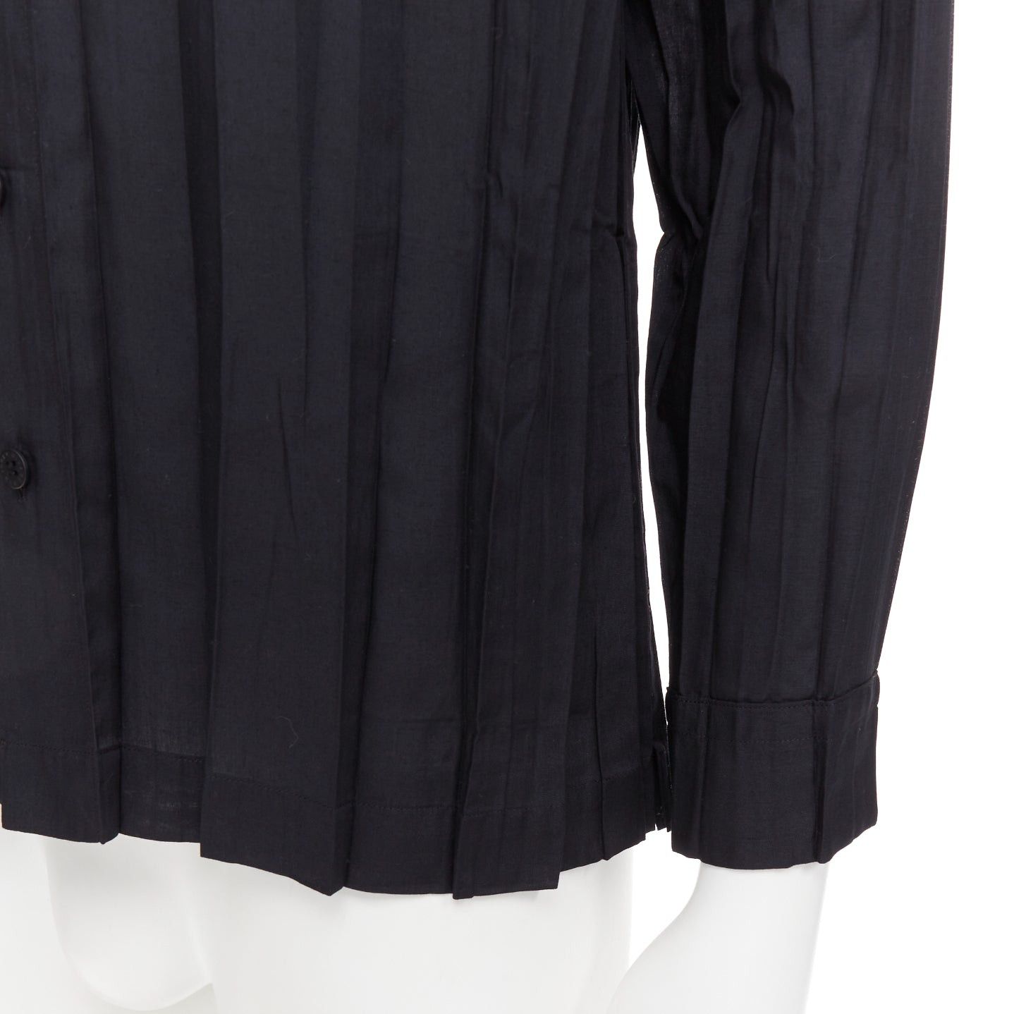 Issey Miyake ISSEY MIYAKE MEN black accordian plisse pleated button down shirt Sz1 S Size US S / EU 44-46 / 1 - 7 Thumbnail
