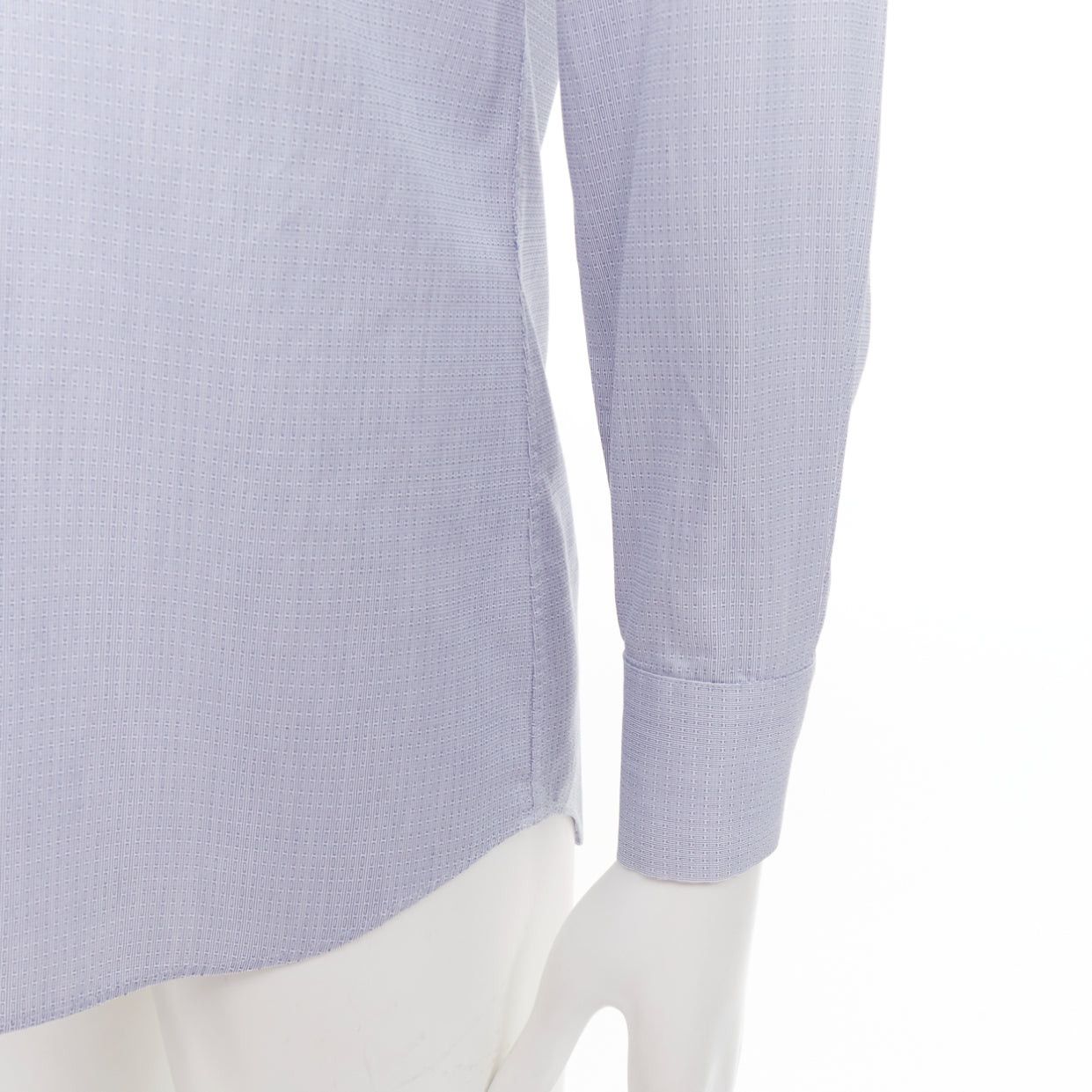 Prada PRADA blue geometric print shell buttons long sleeve collared dress shirt EU38 S Size US S / EU 44-46 / 1 - 7 Thumbnail