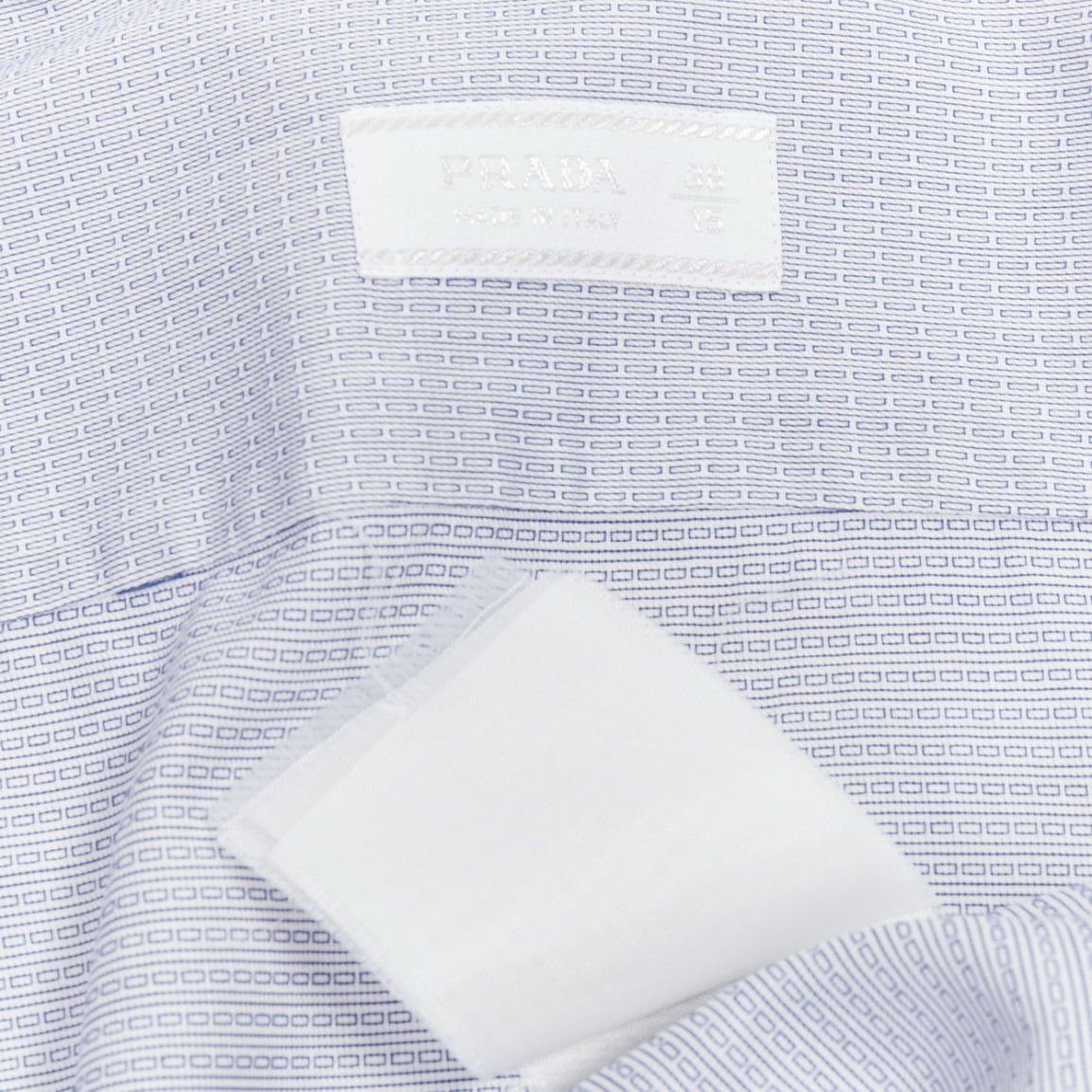 Prada PRADA blue geometric print shell buttons long sleeve collared dress shirt EU38 S Size US S / EU 44-46 / 1 - 8 Thumbnail