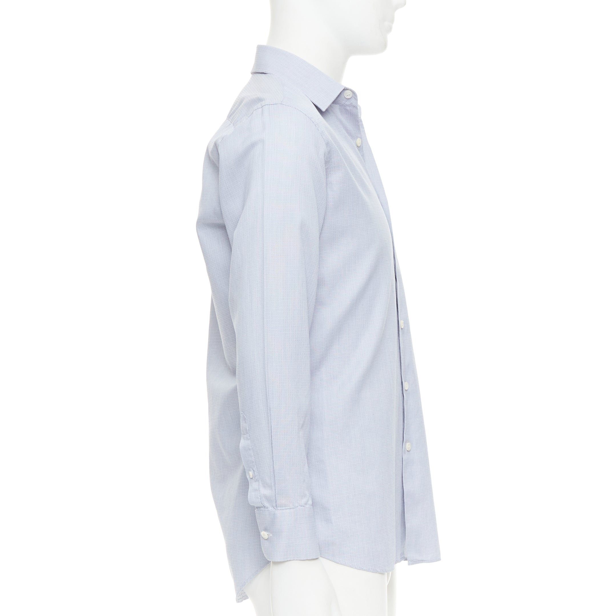 Prada PRADA blue geometric print shell buttons long sleeve collared dress shirt EU38 S Size US S / EU 44-46 / 1 - 4 Thumbnail