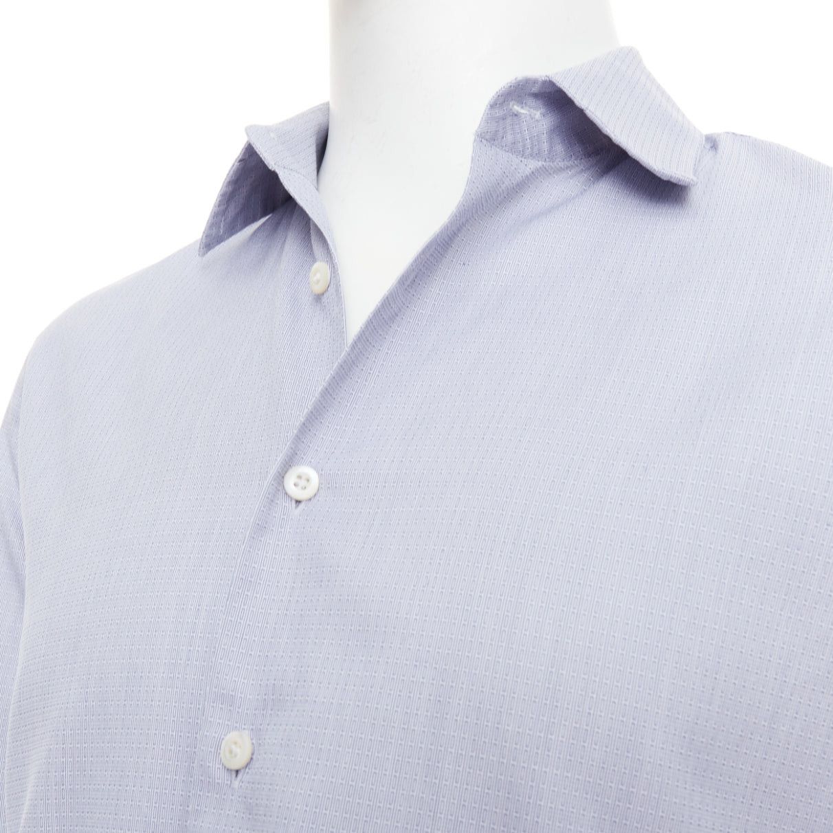 Prada PRADA blue geometric print shell buttons long sleeve collared dress shirt EU38 S Size US S / EU 44-46 / 1 - 2 Thumbnail