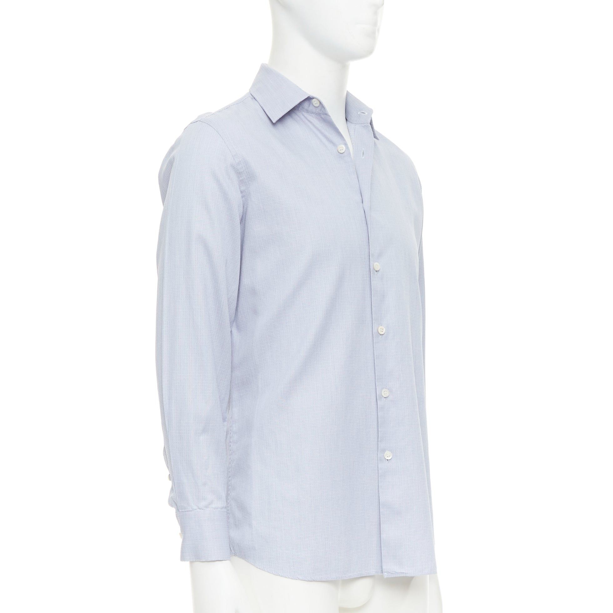 Prada PRADA blue geometric print shell buttons long sleeve collared dress shirt EU38 S Size US S / EU 44-46 / 1 - 3 Thumbnail