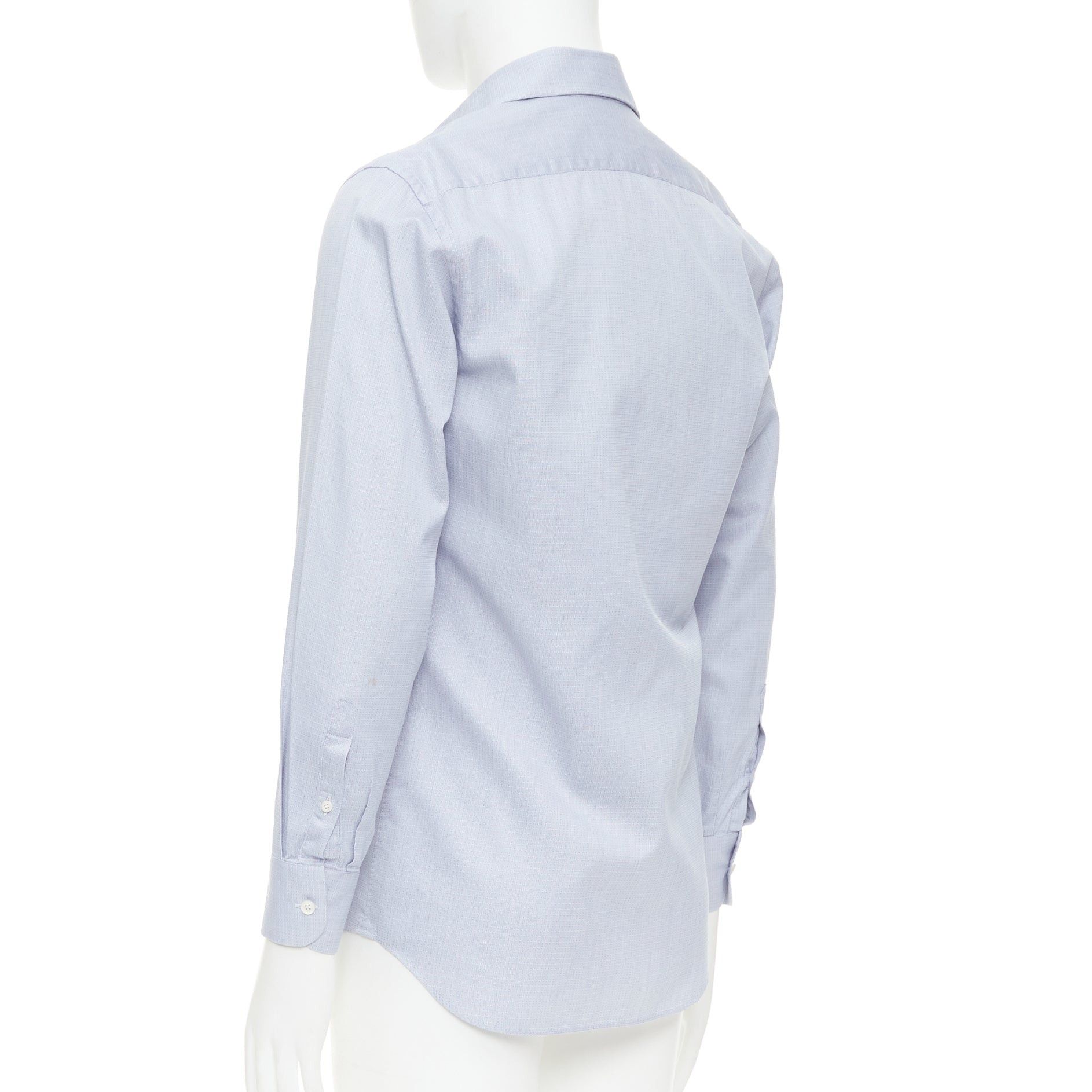 Prada PRADA blue geometric print shell buttons long sleeve collared dress shirt EU38 S Size US S / EU 44-46 / 1 - 6 Thumbnail