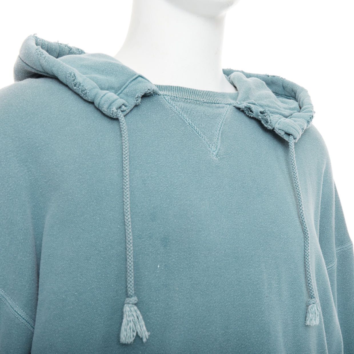 Other ANCELLM teal blue washed cotton drawstring distressed oversized hoodie JP1 S Size US S / EU 44-46 / 1 - 2 Thumbnail