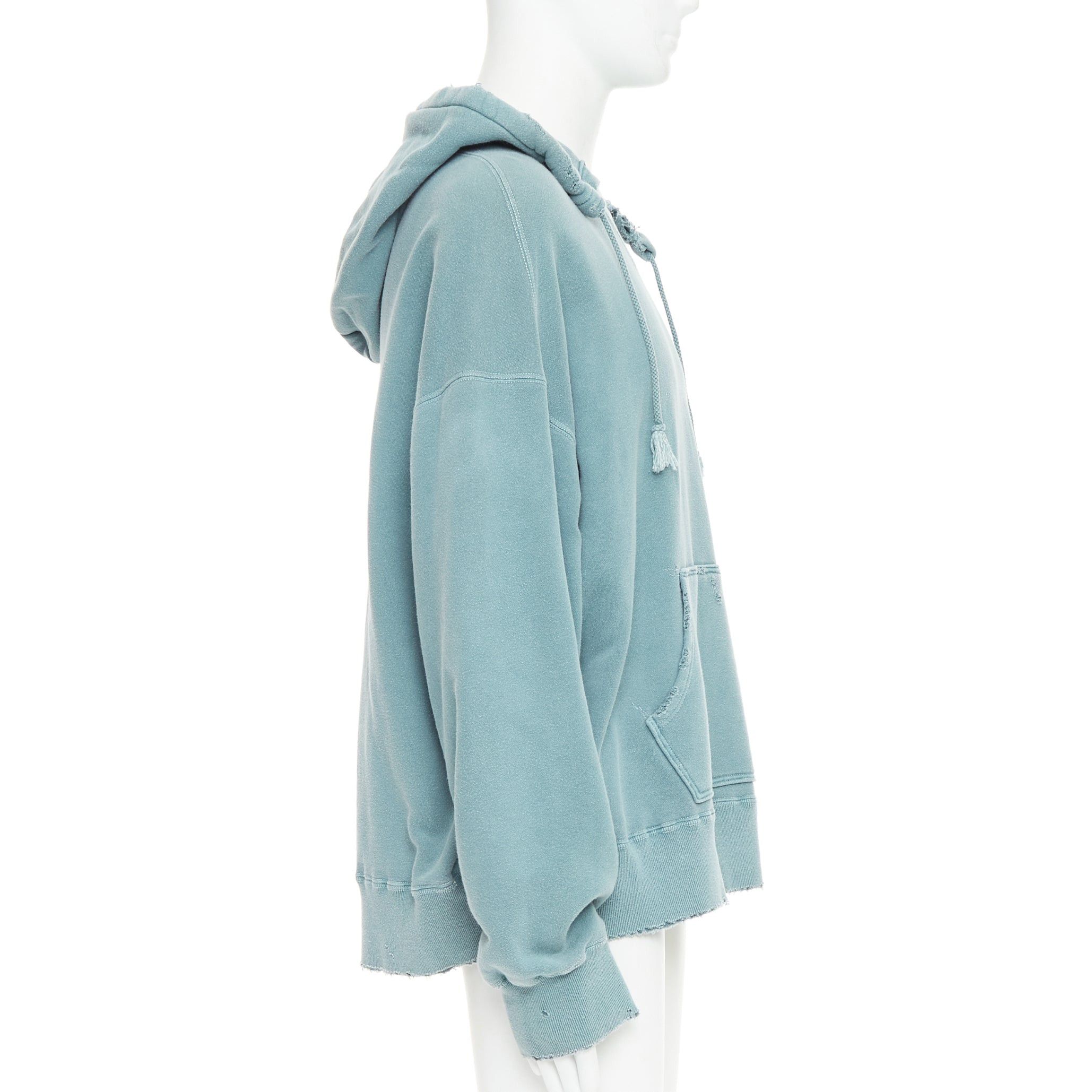Other ANCELLM teal blue washed cotton drawstring distressed oversized hoodie JP1 S Size US S / EU 44-46 / 1 - 4 Thumbnail