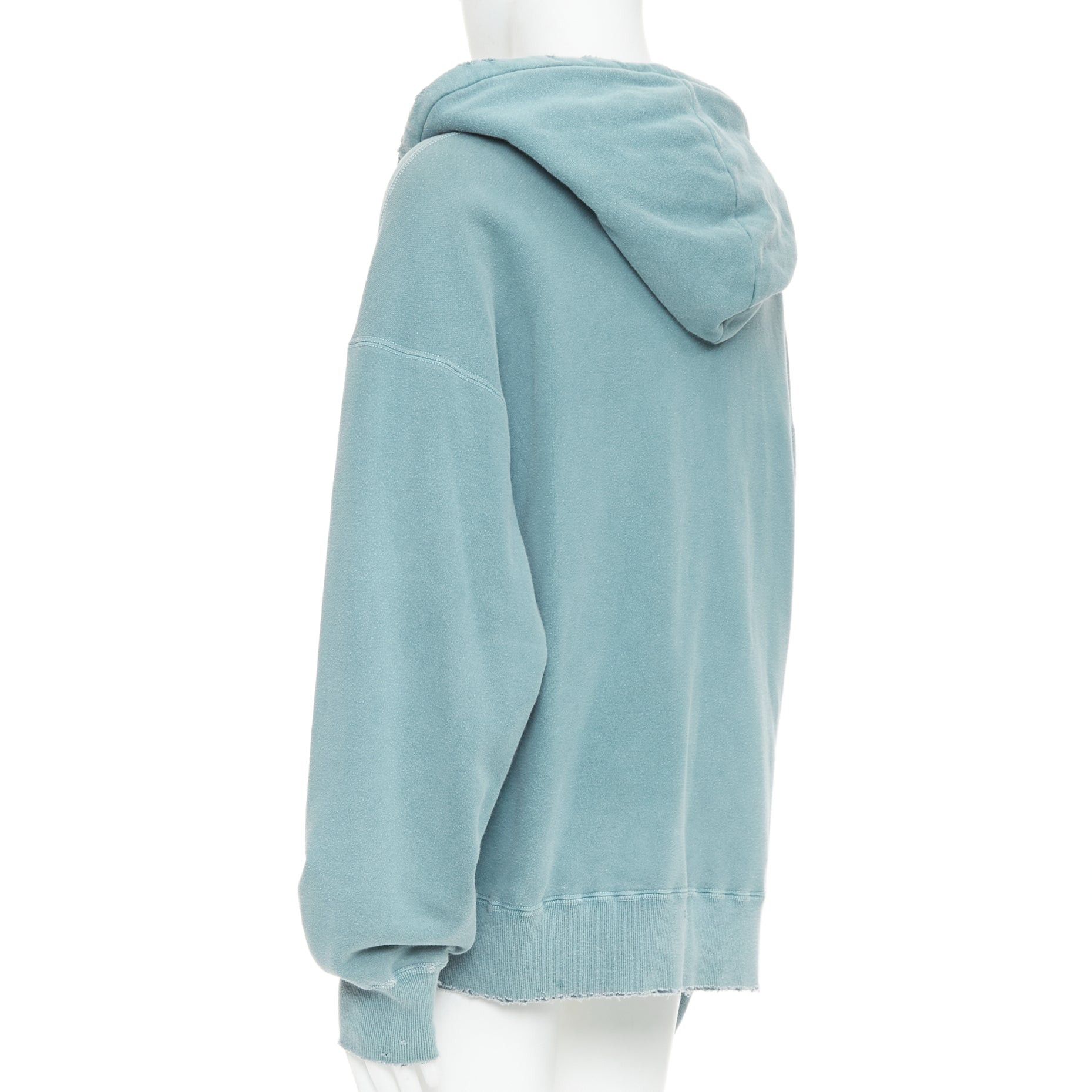 Other ANCELLM teal blue washed cotton drawstring distressed oversized hoodie JP1 S Size US S / EU 44-46 / 1 - 6 Thumbnail