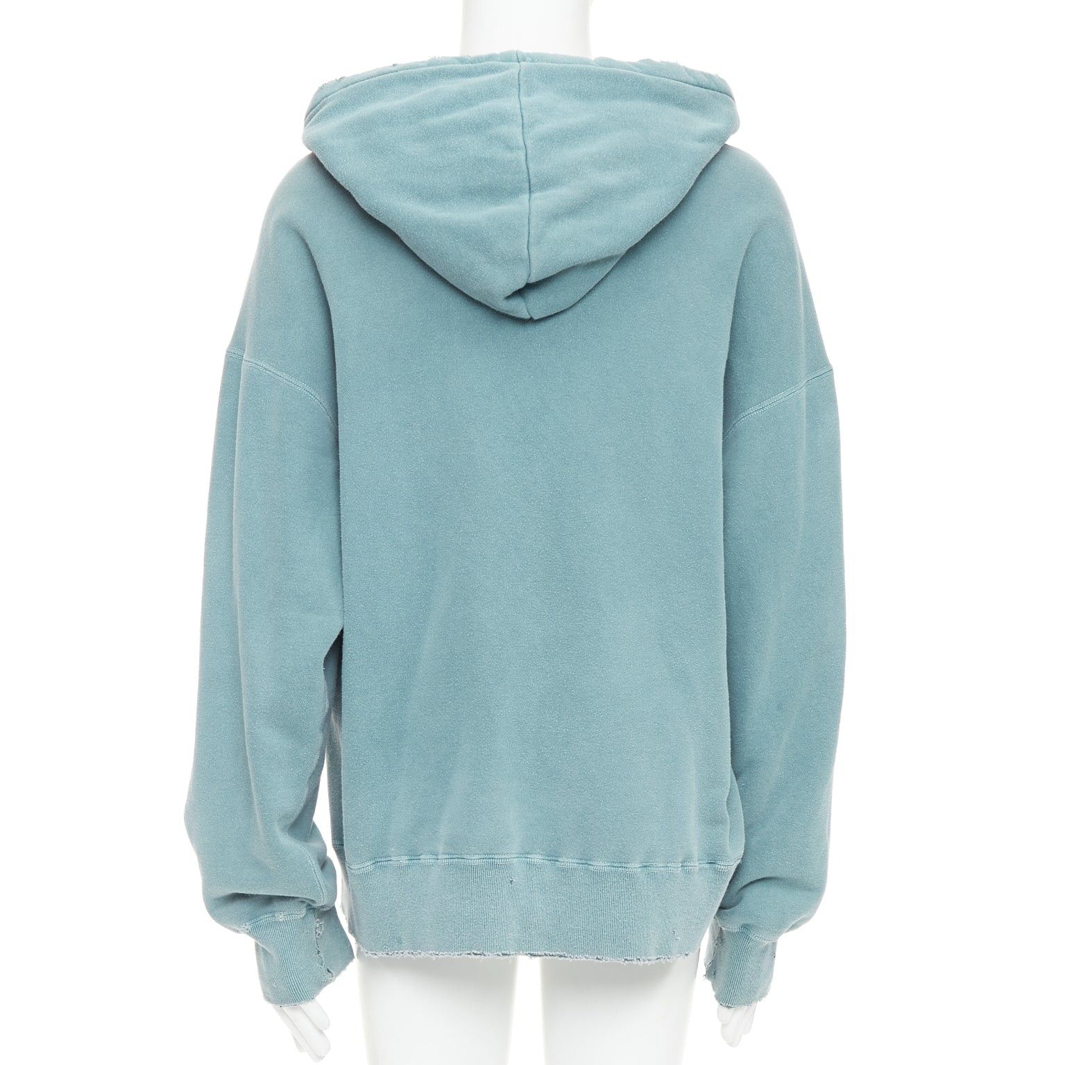 Other ANCELLM teal blue washed cotton drawstring distressed oversized hoodie JP1 S Size US S / EU 44-46 / 1 - 5 Thumbnail