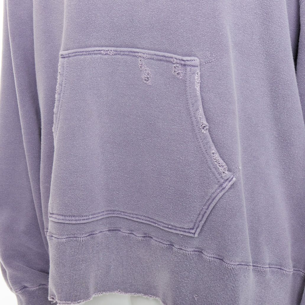Other ANCELLM washed purple cotton distressed details pocketed hoodie Sz1 S Size US S / EU 44-46 / 1 - 7 Thumbnail