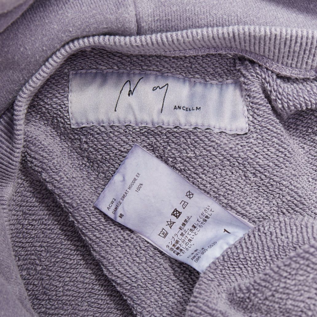 Other ANCELLM washed purple cotton distressed details pocketed hoodie Sz1 S Size US S / EU 44-46 / 1 - 8 Thumbnail