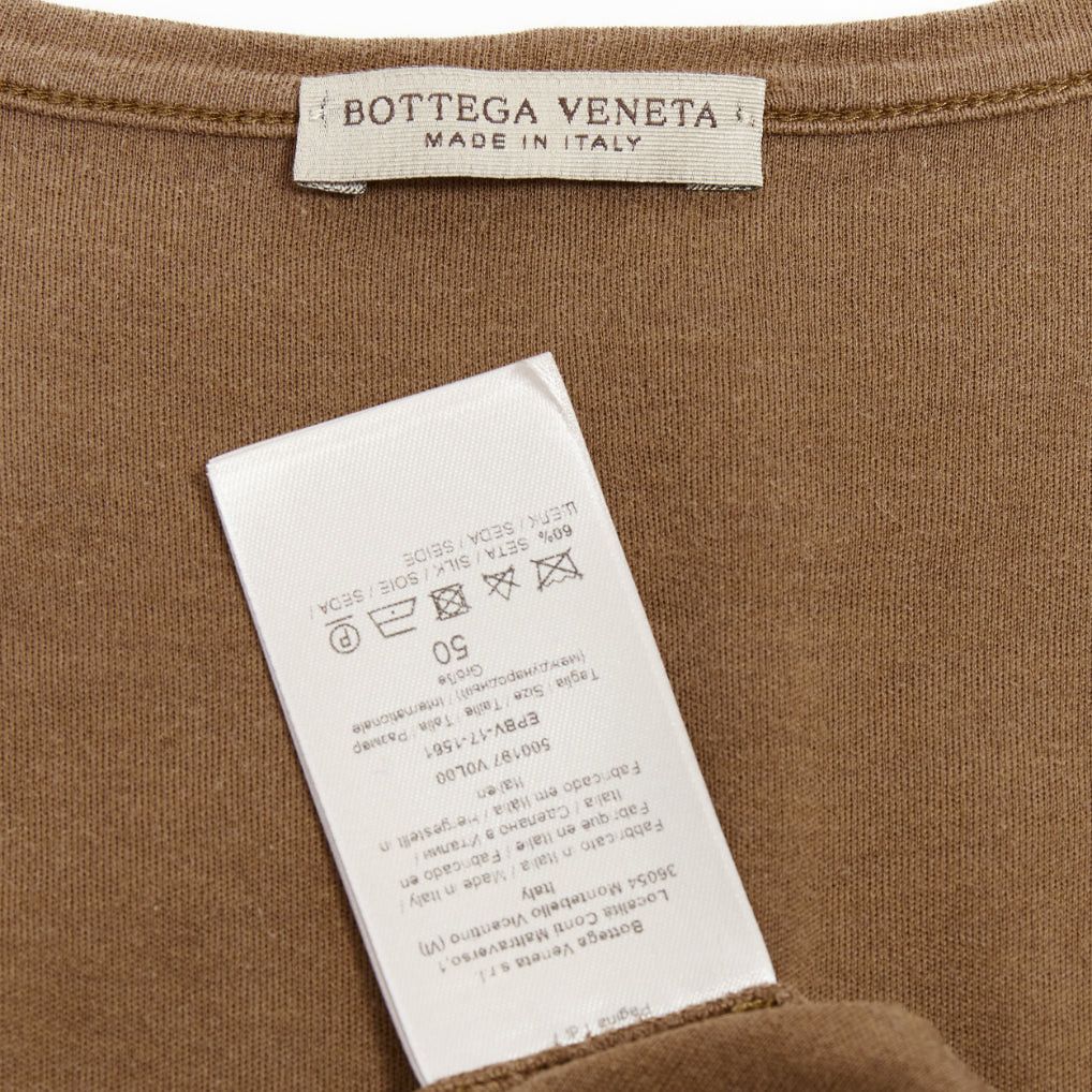Bottega Veneta BOTTEGA VENETA brown silk cotton half button scoop neck tank top IT50 L Size US L / EU 52-54 / 3 - 8 Thumbnail