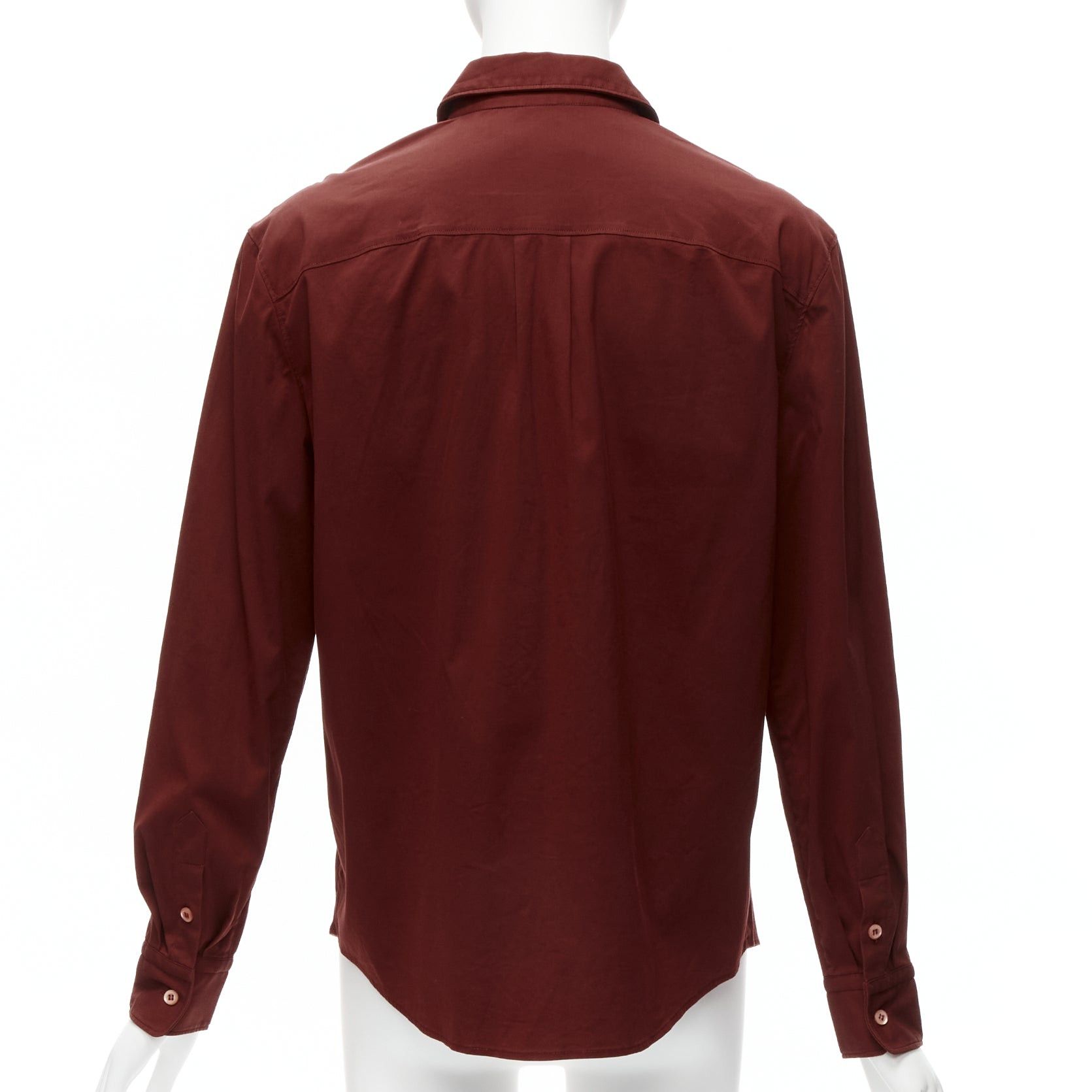 Prada PRADA 1997 Vintage red double flap pocket button front dress shirt IT44 L Size M / US 6-8 / IT 42-44 - 5 Thumbnail