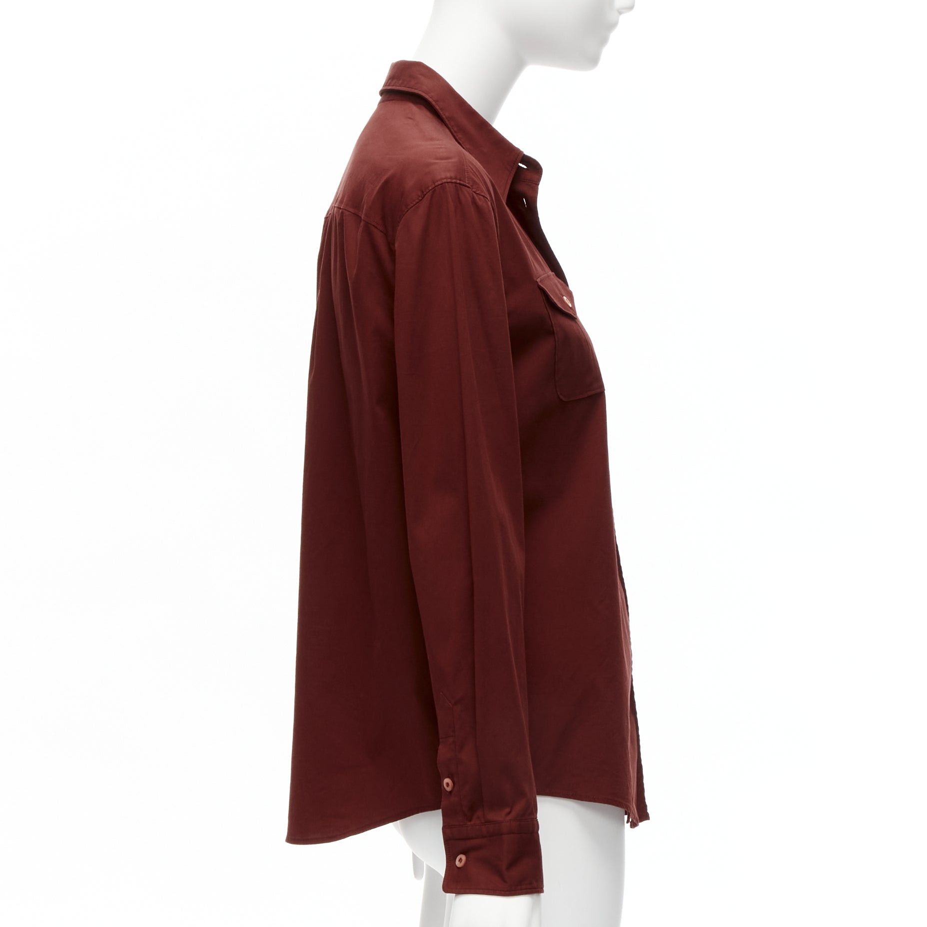 Prada PRADA 1997 Vintage red double flap pocket button front dress shirt IT44 L Size M / US 6-8 / IT 42-44 - 4 Thumbnail