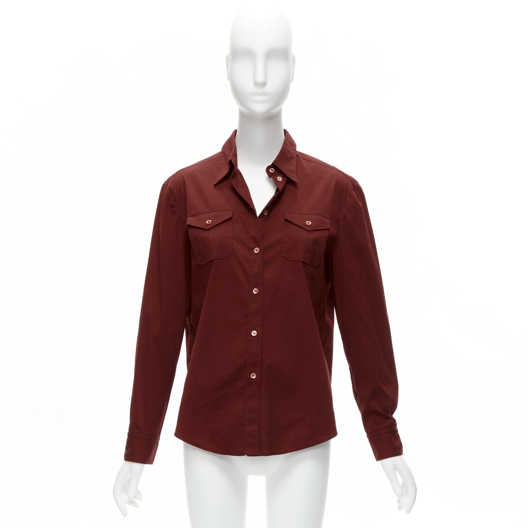 Prada PRADA 1997 Vintage red double flap pocket button front dress shirt IT44 L Size M / US 6-8 / IT 42-44 - 11 Thumbnail