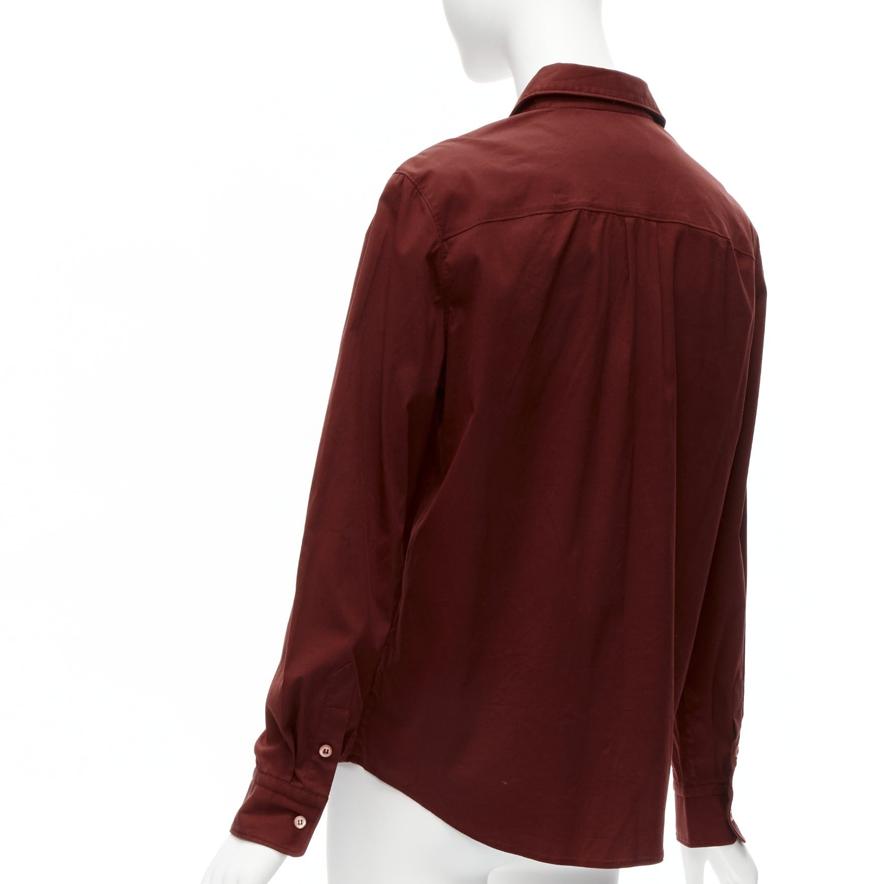 Prada PRADA 1997 Vintage red double flap pocket button front dress shirt IT44 L Size M / US 6-8 / IT 42-44 - 6 Thumbnail