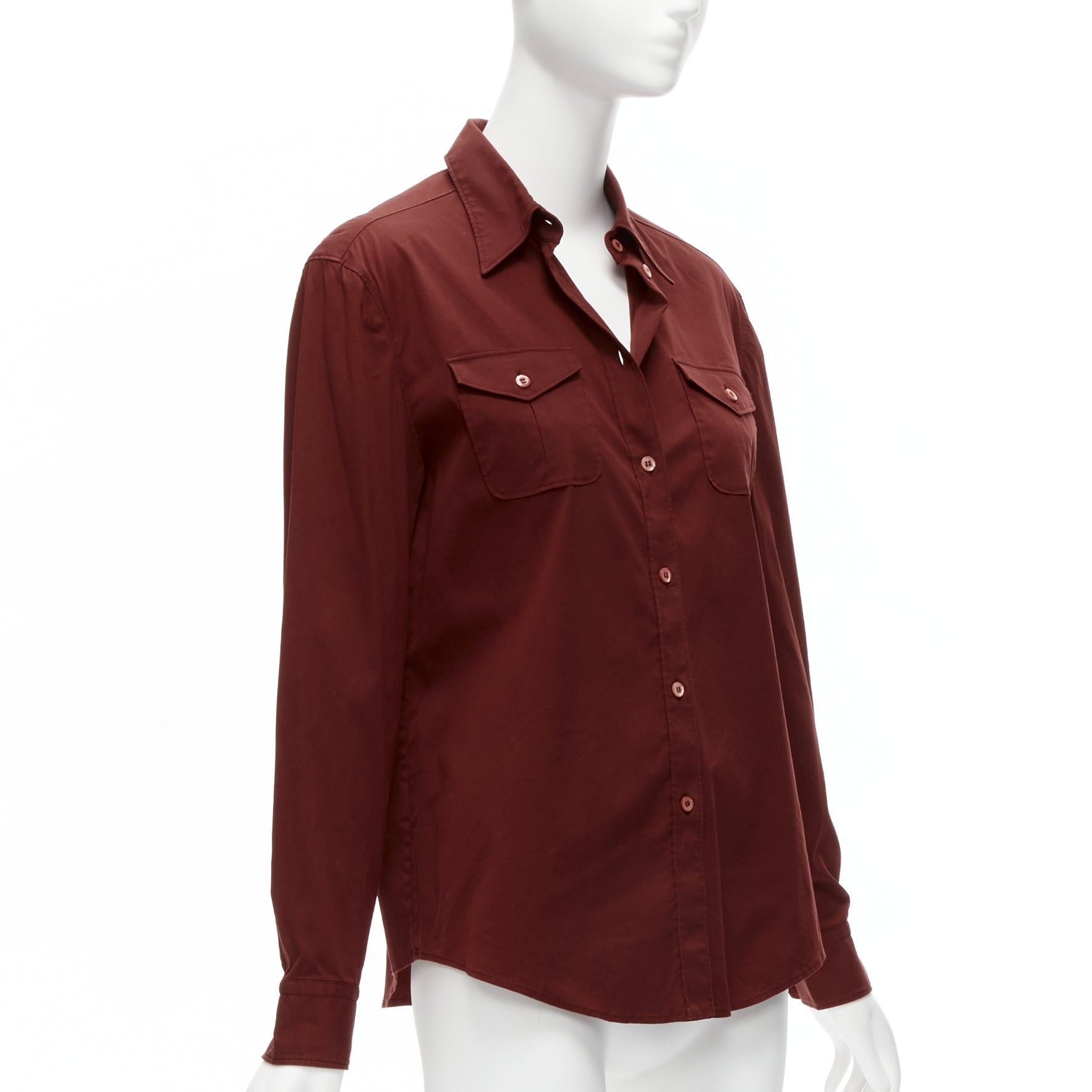 Prada PRADA 1997 Vintage red double flap pocket button front dress shirt IT44 L Size M / US 6-8 / IT 42-44 - 3 Thumbnail