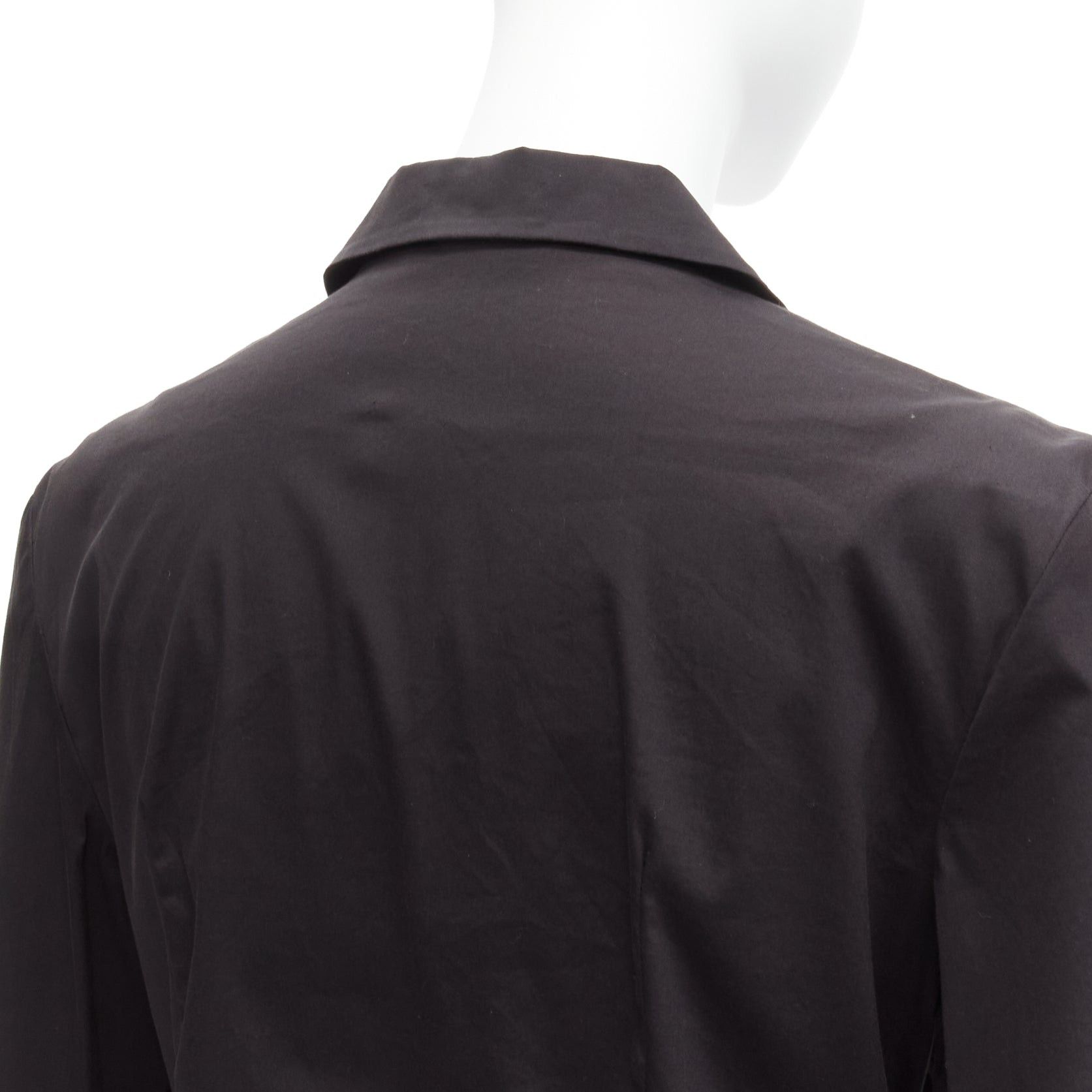 Prada PRADA Vintage charcoal black lapels dared minimal classic dress shirt IT46 XL Size L / US 10 / IT 46 - 7 Thumbnail