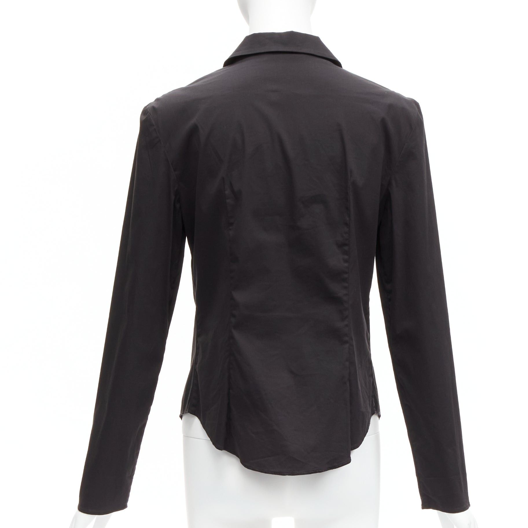 Prada PRADA Vintage charcoal black lapels dared minimal classic dress shirt IT46 XL Size L / US 10 / IT 46 - 5 Thumbnail