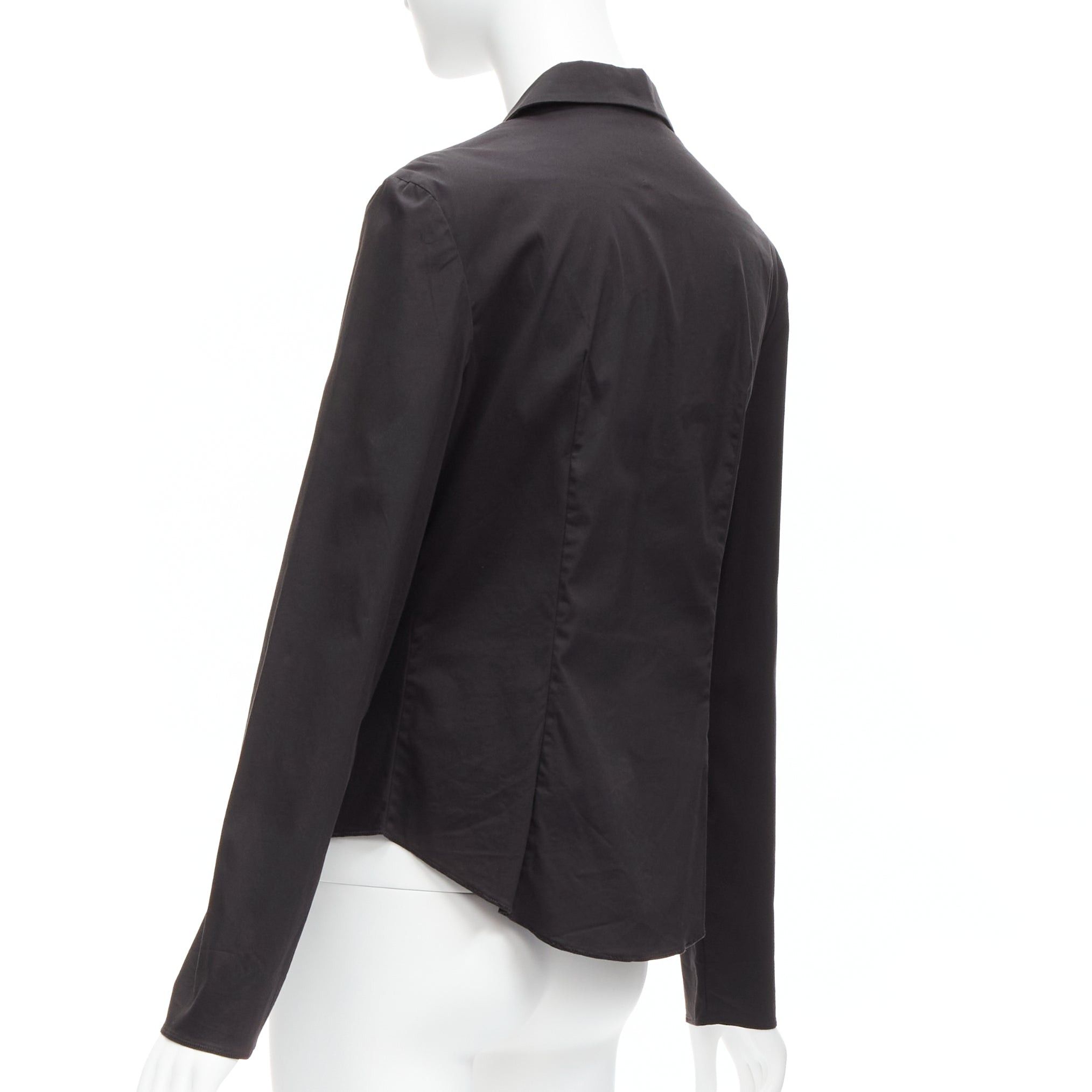 Prada PRADA Vintage charcoal black lapels dared minimal classic dress shirt IT46 XL Size L / US 10 / IT 46 - 6 Thumbnail
