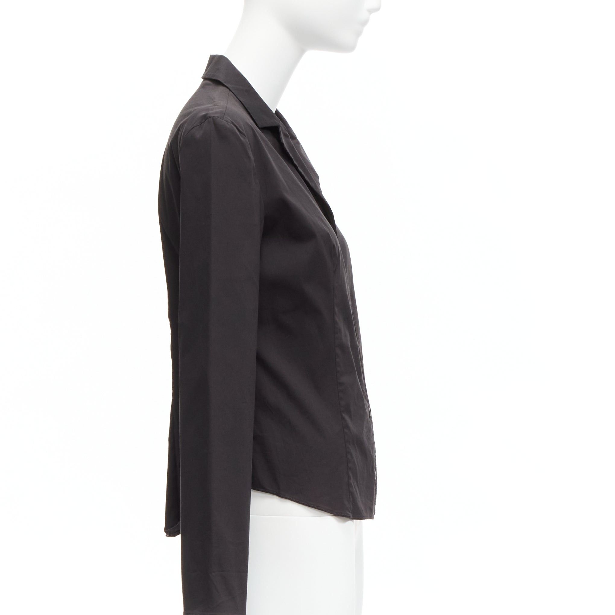 Prada PRADA Vintage charcoal black lapels dared minimal classic dress shirt IT46 XL Size L / US 10 / IT 46 - 4 Thumbnail