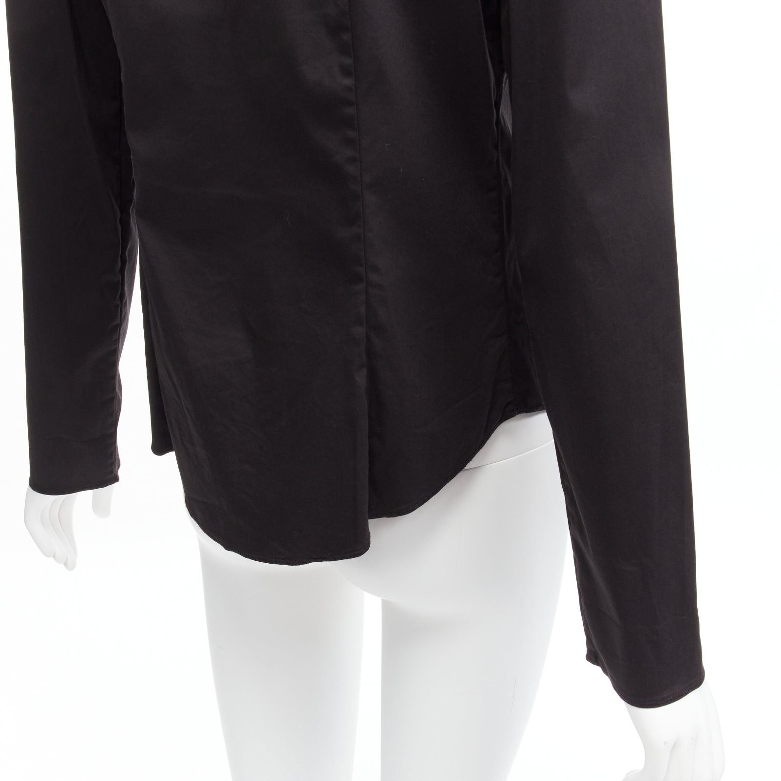 Prada PRADA Vintage charcoal black lapels dared minimal classic dress shirt IT46 XL Size L / US 10 / IT 46 - 8 Thumbnail