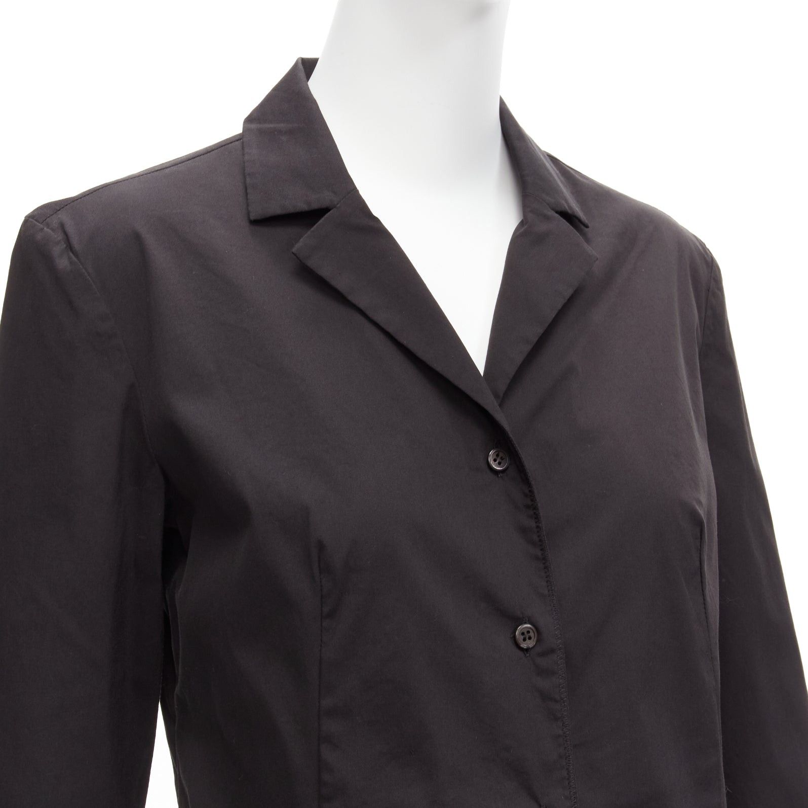 Prada PRADA Vintage charcoal black lapels dared minimal classic dress shirt IT46 XL Size L / US 10 / IT 46 - 2 Thumbnail