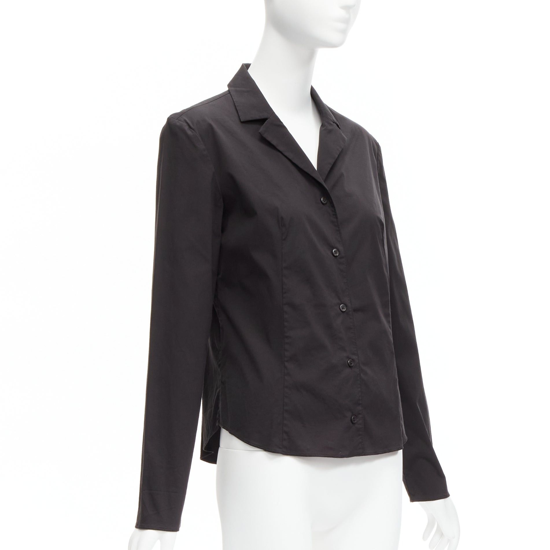 Prada PRADA Vintage charcoal black lapels dared minimal classic dress shirt IT46 XL Size L / US 10 / IT 46 - 3 Thumbnail