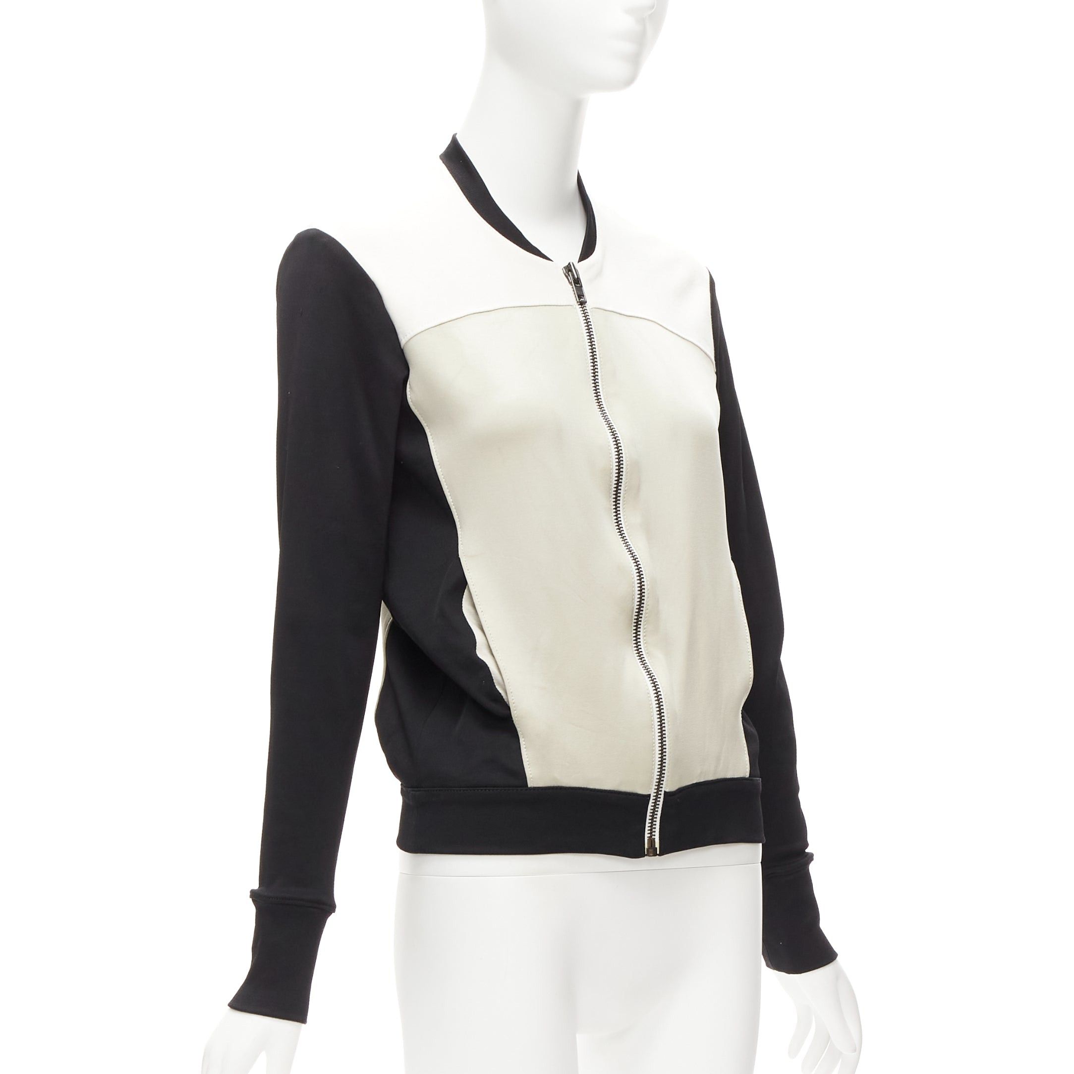 Helmut Lang HELMUT LANG beige black color blocked bomber jacket US4 S Size M / US 6-8 / IT 42-44 - 4 Thumbnail