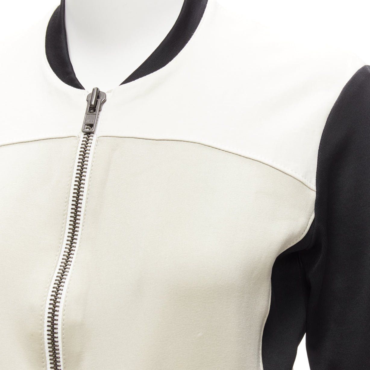 Helmut Lang HELMUT LANG beige black color blocked bomber jacket US4 S Size M / US 6-8 / IT 42-44 - 2 Thumbnail