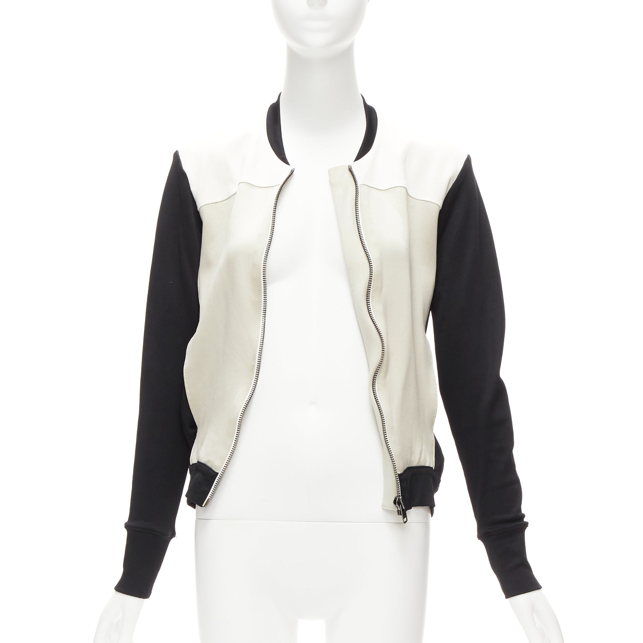 Helmut Lang HELMUT LANG beige black color blocked bomber jacket US4 S Size M / US 6-8 / IT 42-44 - 3 Thumbnail