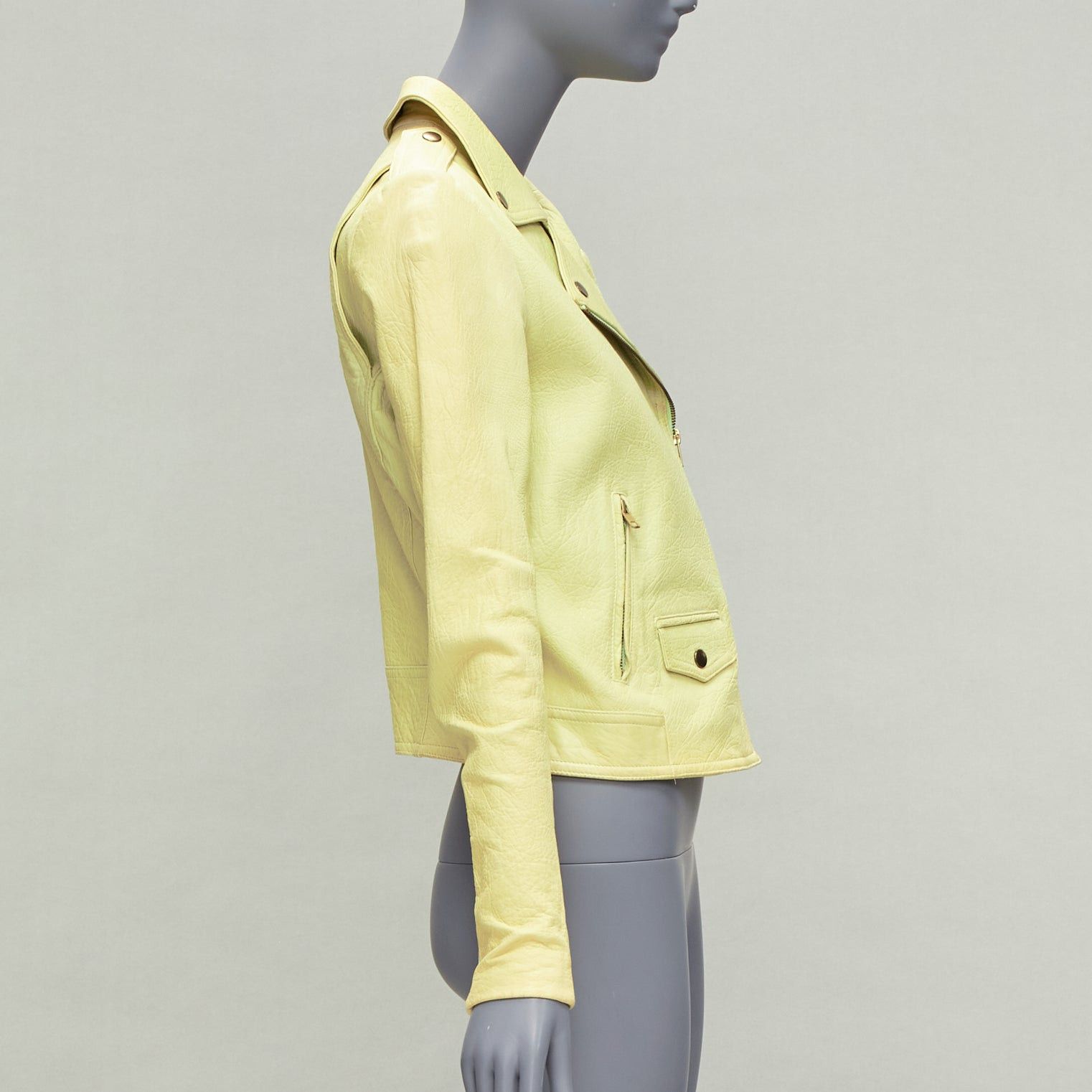 Theory THEORY yellow lambskin leather motorcycle biker jacket M Size M / US 6-8 / IT 42-44 - 5 Thumbnail