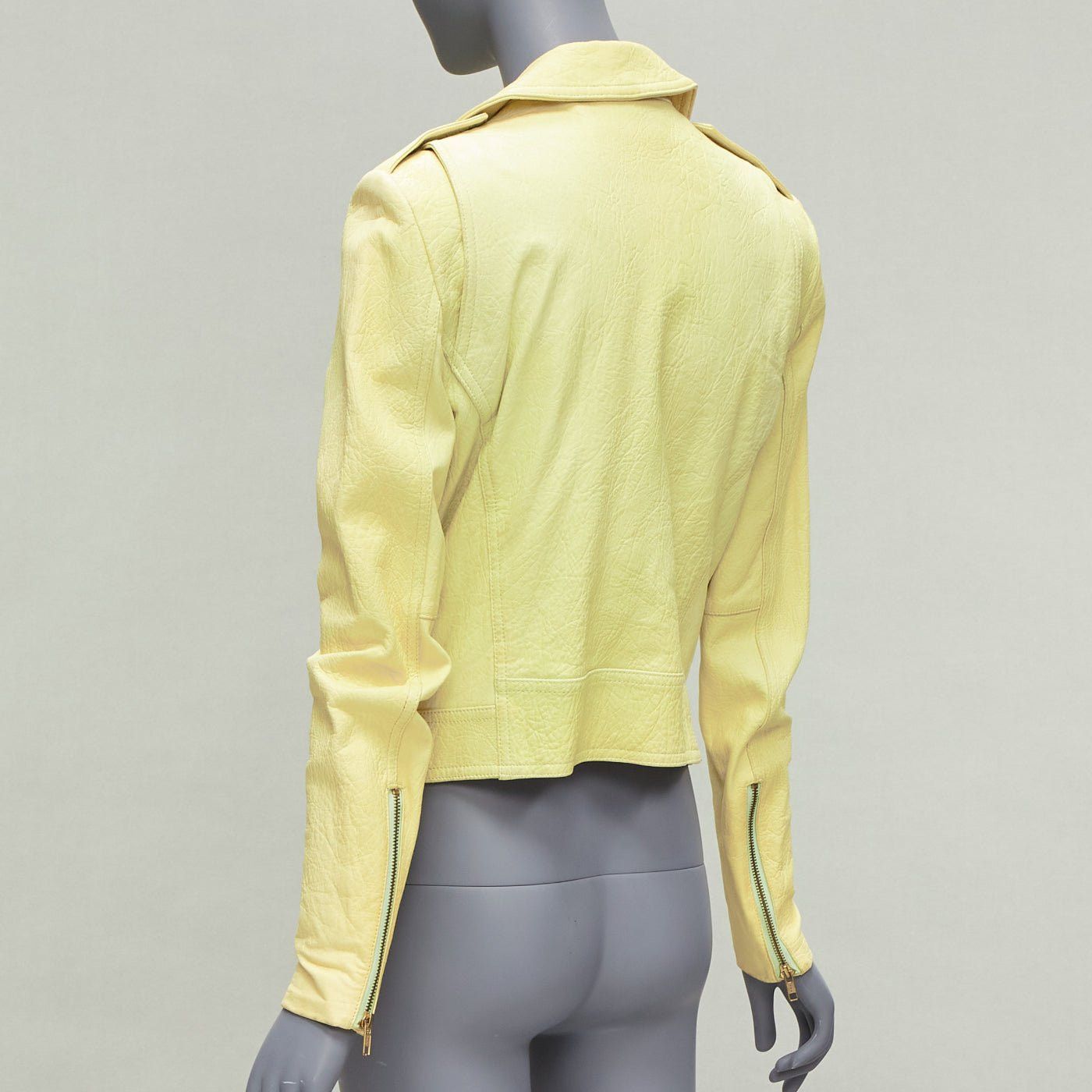 Theory THEORY yellow lambskin leather motorcycle biker jacket M Size M / US 6-8 / IT 42-44 - 7 Thumbnail