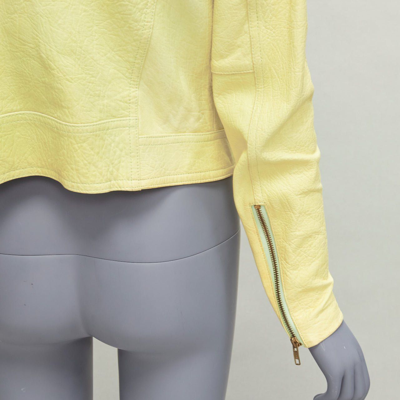Theory THEORY yellow lambskin leather motorcycle biker jacket M Size M / US 6-8 / IT 42-44 - 9 Thumbnail