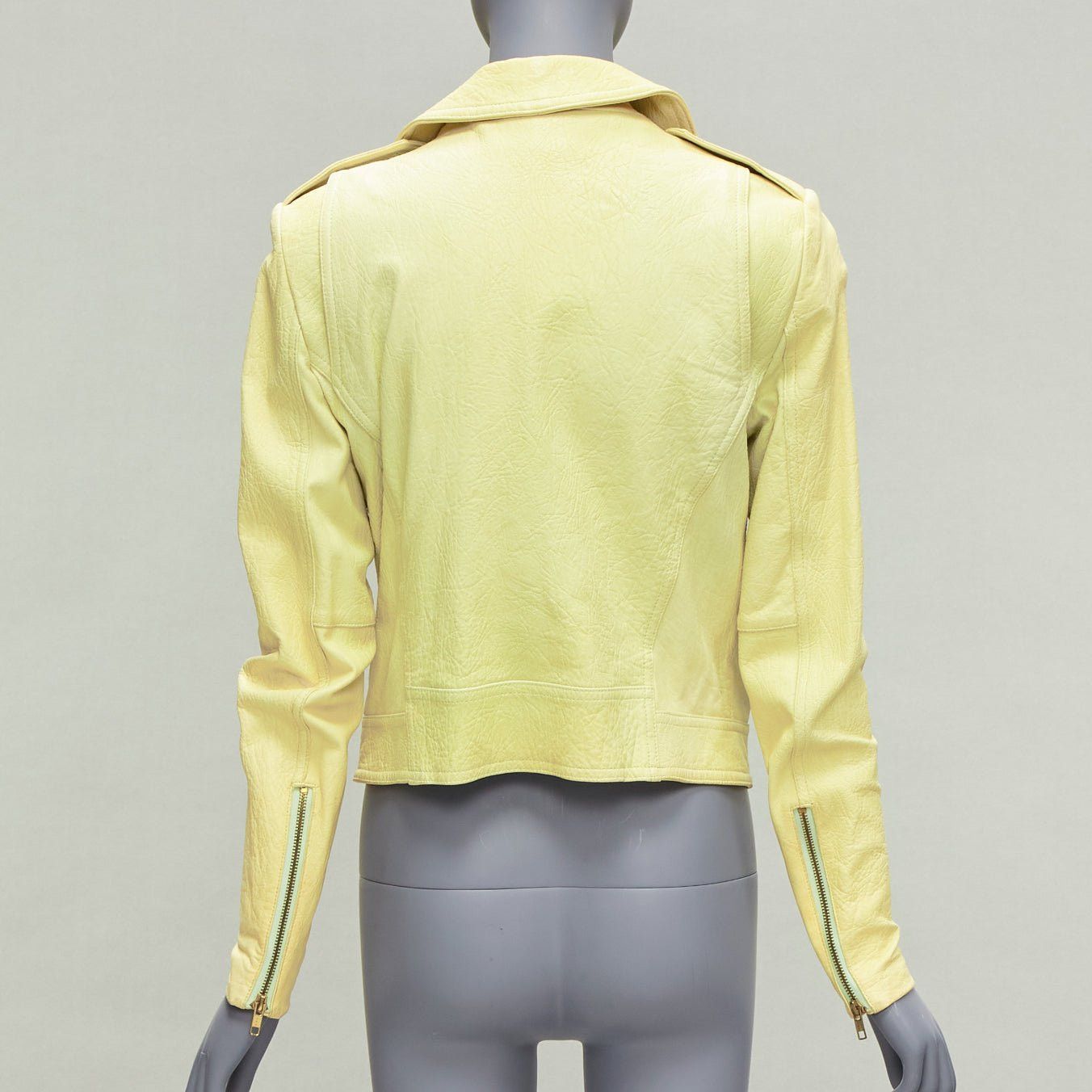 Theory THEORY yellow lambskin leather motorcycle biker jacket M Size M / US 6-8 / IT 42-44 - 6 Thumbnail