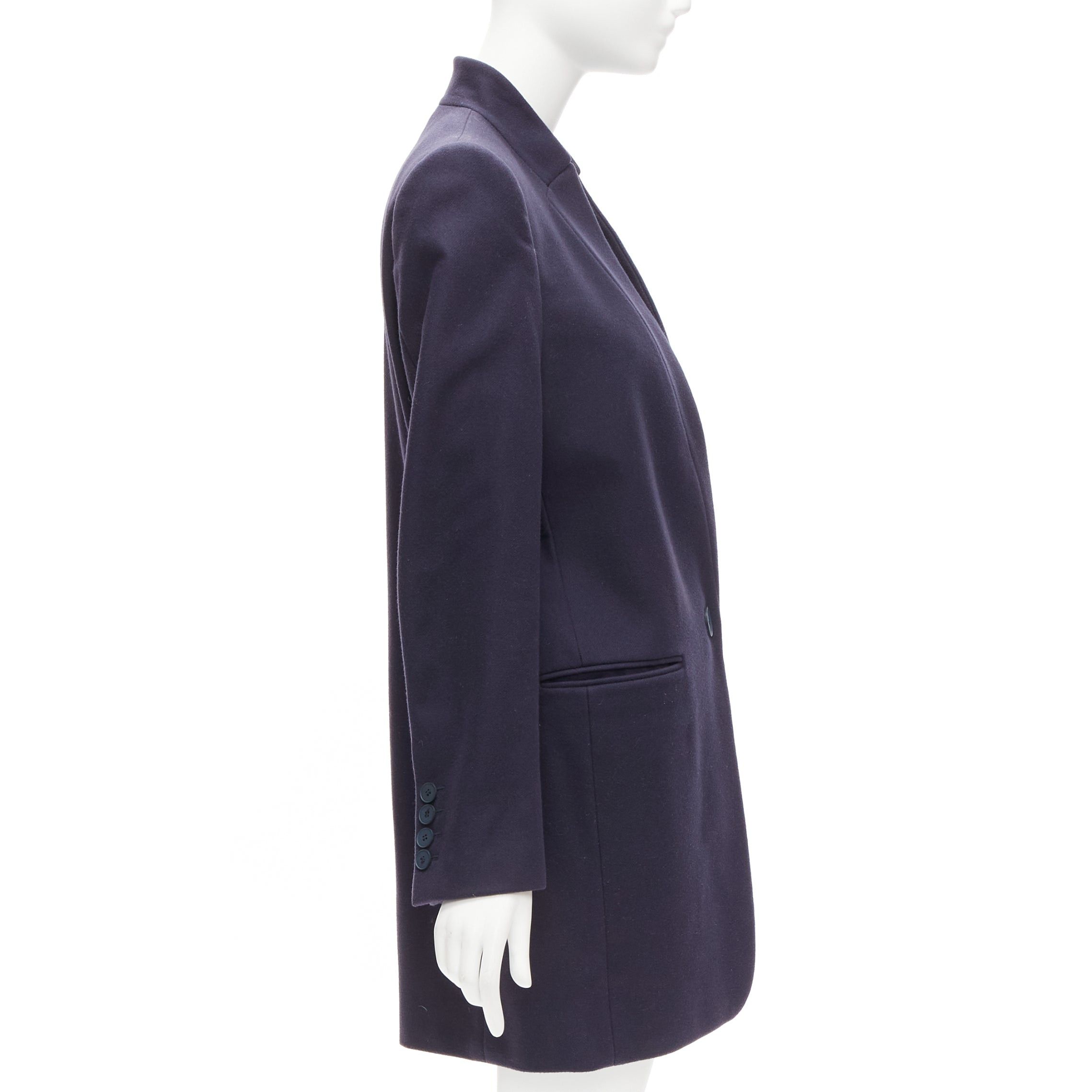 Stella McCartney STELLA MCCARTNEY 2013 Bryce navy wool cashmere longline blazer coat IT42 M Size M / US 6-8 / IT 42-44 - 4 Thumbnail