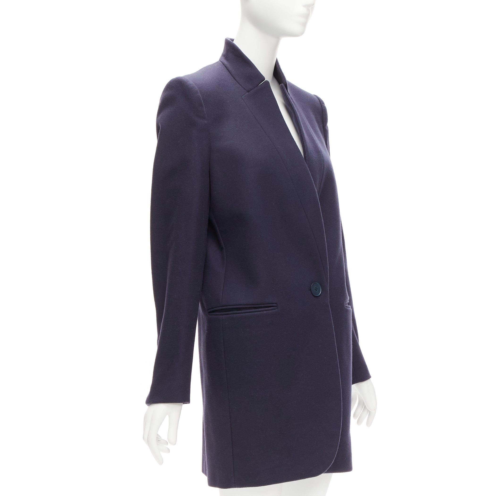 Stella McCartney STELLA MCCARTNEY 2013 Bryce navy wool cashmere longline blazer coat IT42 M Size M / US 6-8 / IT 42-44 - 3 Thumbnail