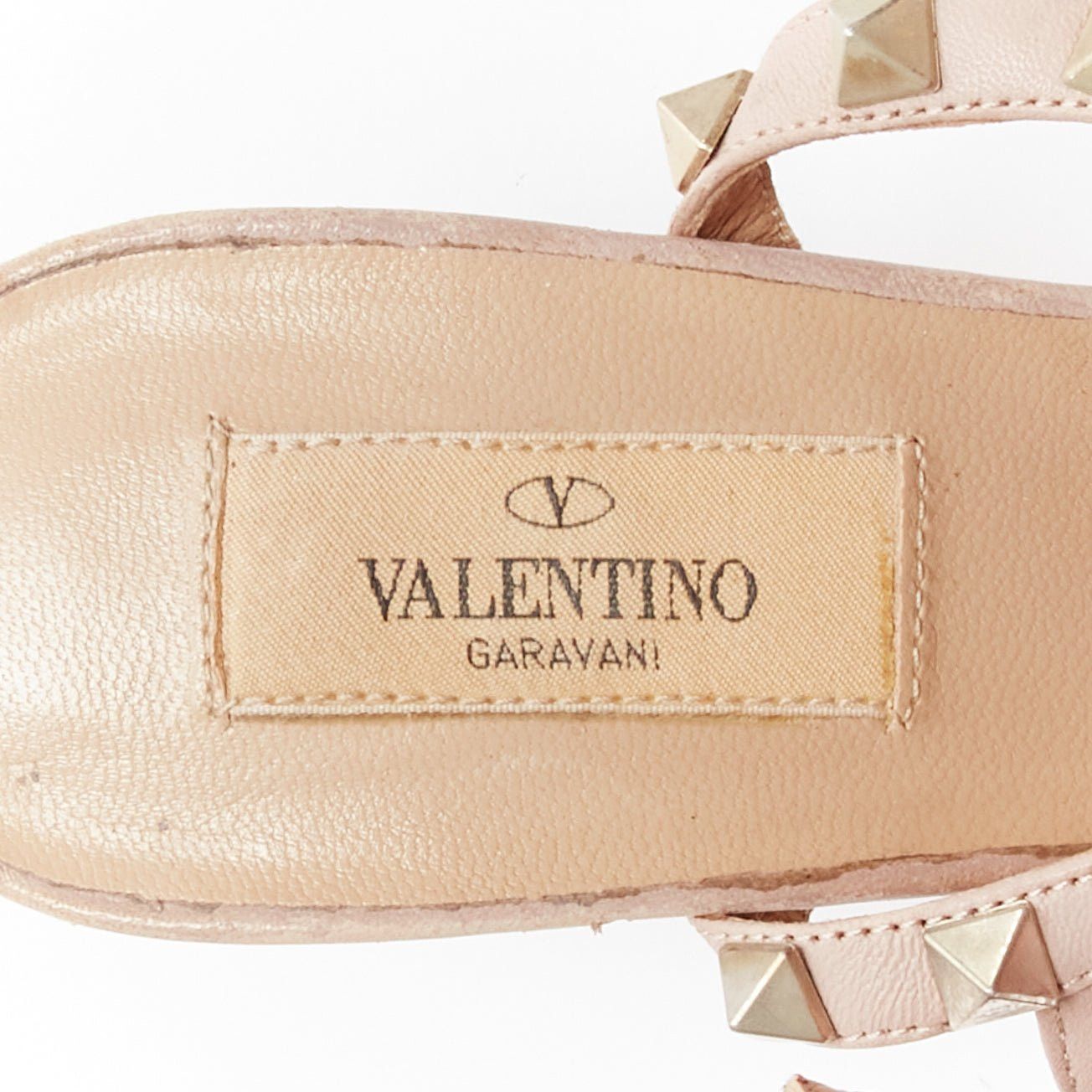 Valentino VALENTINO Rockstud red patent leather gold stud caged pump EU38 Size US 8 / IT 38 - 9 Thumbnail