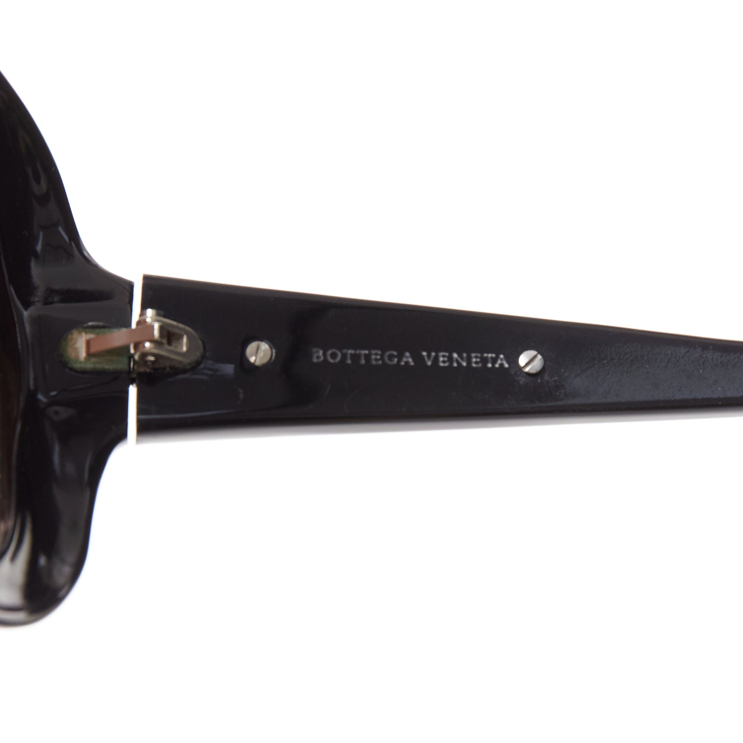 Bottega Veneta BOTTEGA VENETA BV68S black woven leather trim brown oversized sunglasses Size ONE SIZE - 6 Thumbnail