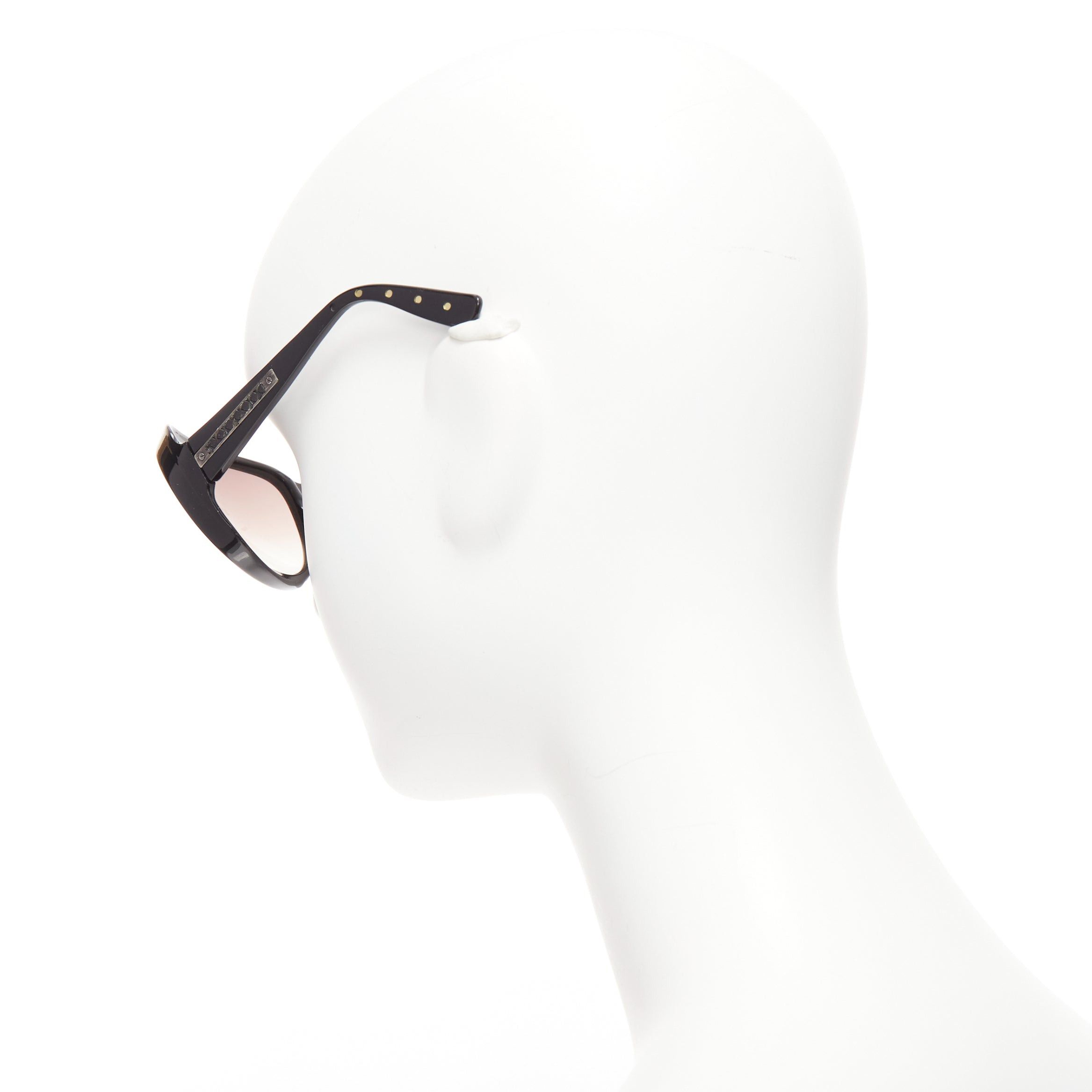 Bottega Veneta BOTTEGA VENETA BV68S black woven leather trim brown oversized sunglasses Size ONE SIZE - 4 Thumbnail