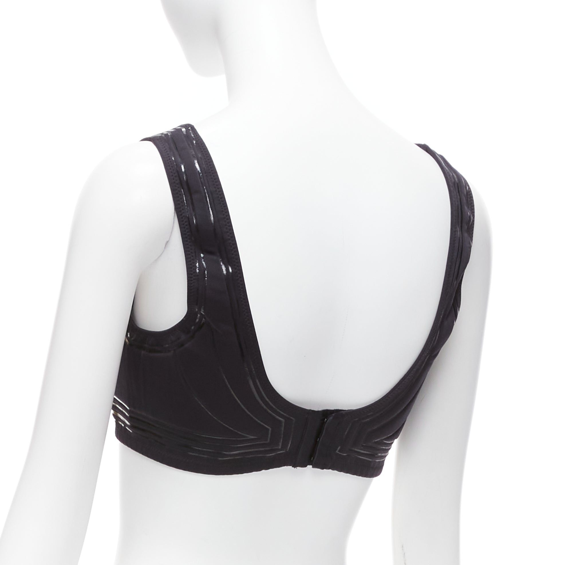 Fendi FENDI 2019 FFreedom black neoprene rubber FF logo scoop cropped bra top IT40 S Size S / US 4 / IT 40 - 6 Thumbnail