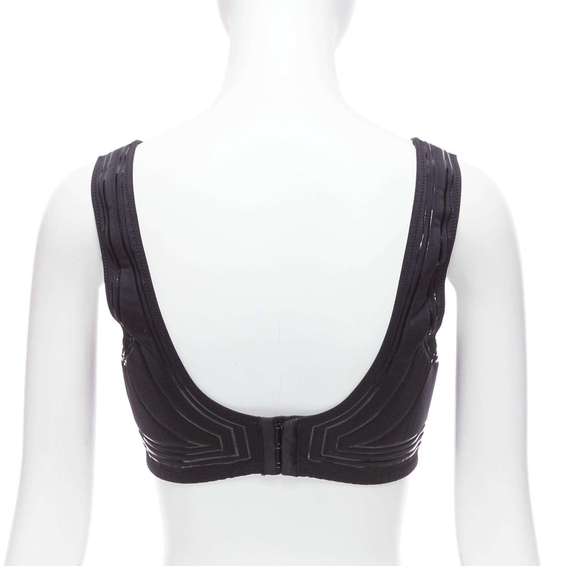 Fendi FENDI 2019 FFreedom black neoprene rubber FF logo scoop cropped bra top IT40 S Size S / US 4 / IT 40 - 5 Thumbnail