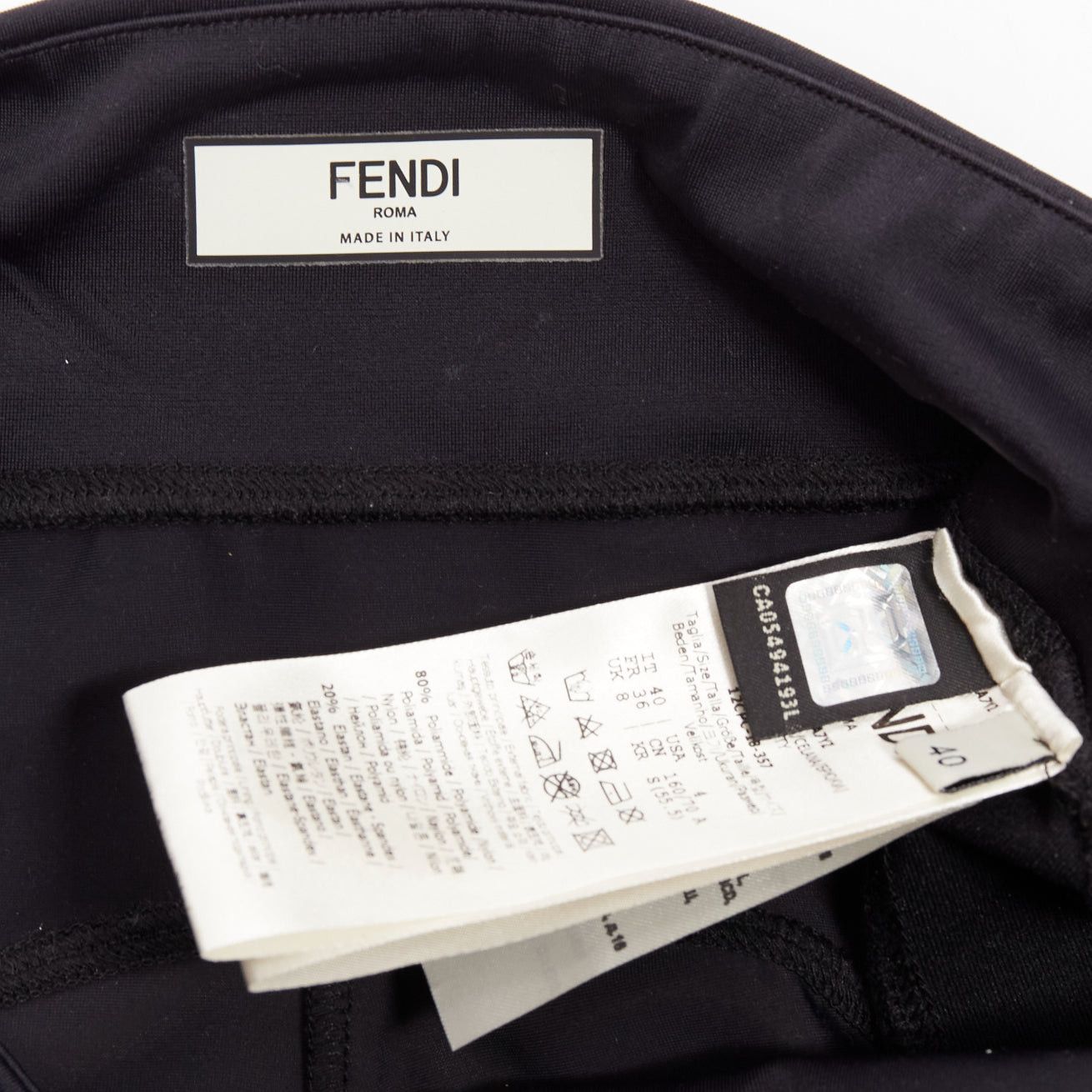 Fendi FENDI 2019 FFreedom black neoprene rubber compression biker shorts IT40 S Size 27" / US 4 / IT 40 - 8 Thumbnail