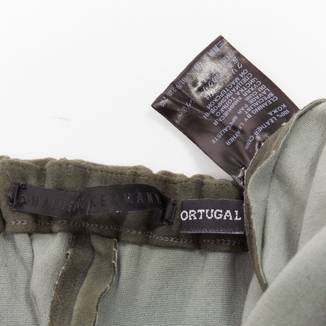Haider Ackermann HAIDER ACKERMANN green grey suede leather flared legging pants FR36 S Size 27" / US 4 / IT 40 - 8 Thumbnail