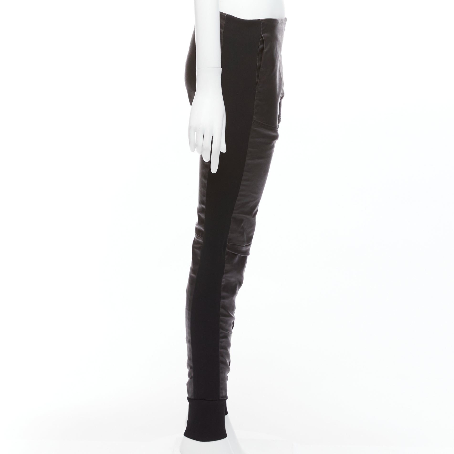 Balenciaga BALENCIAGA LEATHER 2011 black lambskin blend moto cuffed pants FR40 L Size 30" / US 8 / IT 44 - 4 Thumbnail