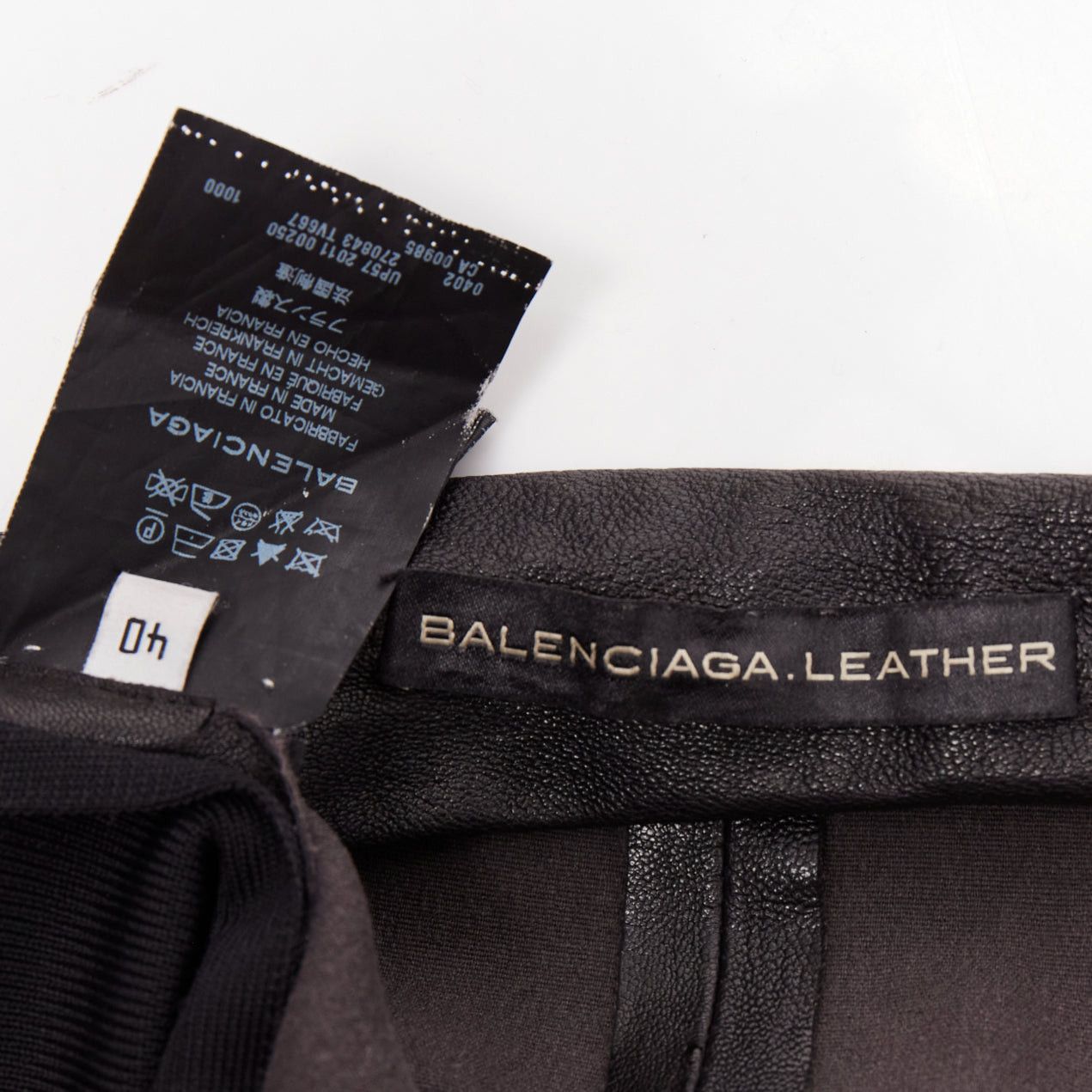 Balenciaga BALENCIAGA LEATHER 2011 black lambskin blend moto cuffed pants FR40 L Size 30" / US 8 / IT 44 - 8 Thumbnail