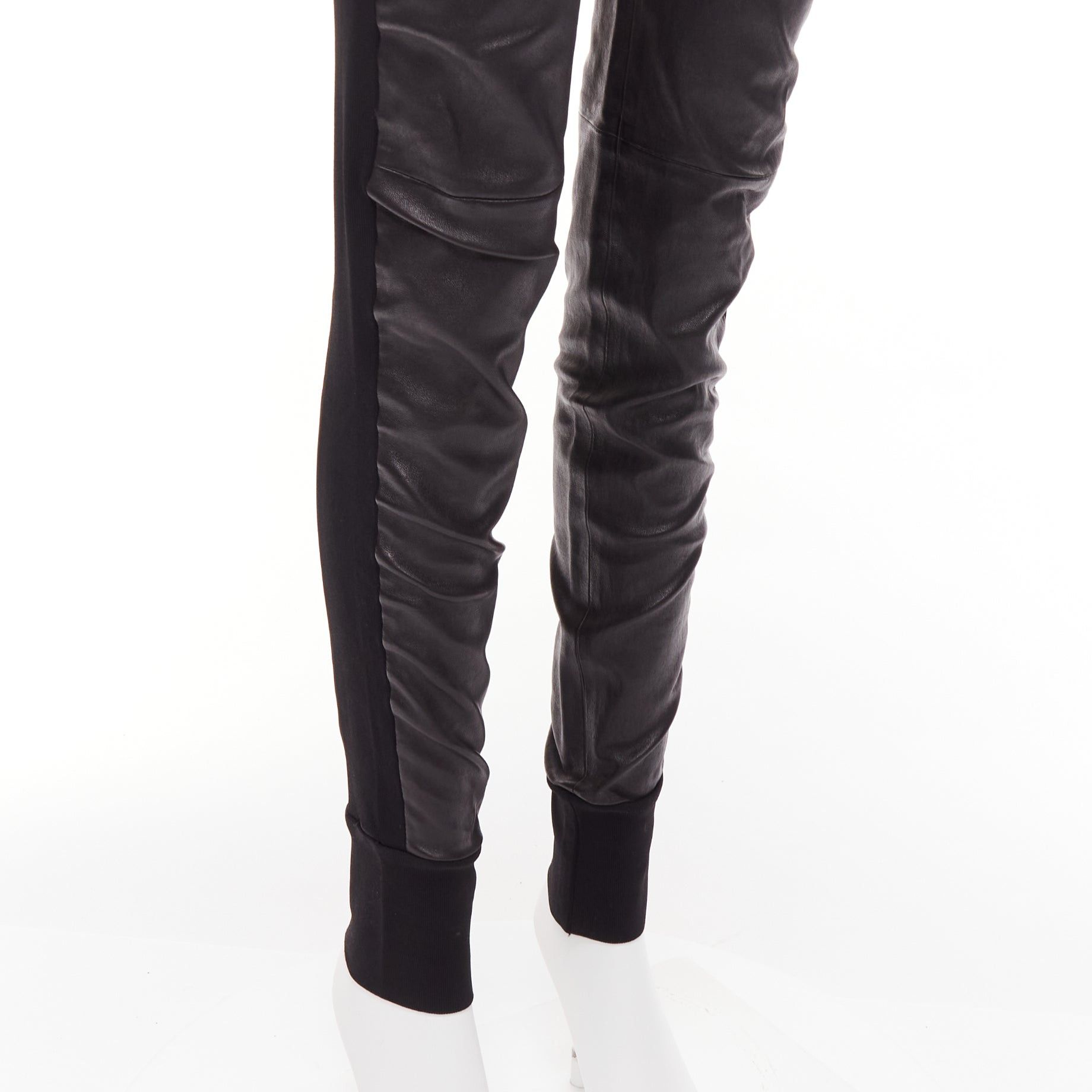 Balenciaga BALENCIAGA LEATHER 2011 black lambskin blend moto cuffed pants FR40 L Size 30" / US 8 / IT 44 - 7 Thumbnail
